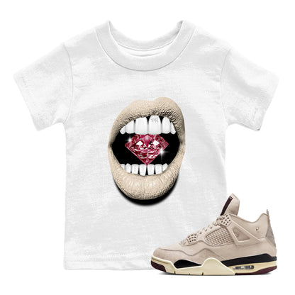 4s A Ma Maniere x Fossil Stone shirts to match jordans Lips Diamond sneaker match tees Air Jordan 4 A Ma Maniere x Fossil Stone match shoes to clothes Drip Gear Zone Youth Baby White 1 tee