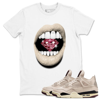 4s A Ma Maniere x Fossil Stone shirts to match jordans Lips Diamond sneaker match tees Air Jordan 4 A Ma Maniere x Fossil Stone match shoes to clothes Drip Gear Zone unisex cotton White 1 shirts