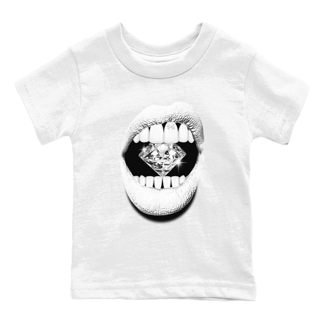 5s White Black shirts to match jordans Lips Diamond sneaker match tees Air Jordan 5 White Black match shoes to clothes Drip Gear Zone Youth Baby White 2 tee