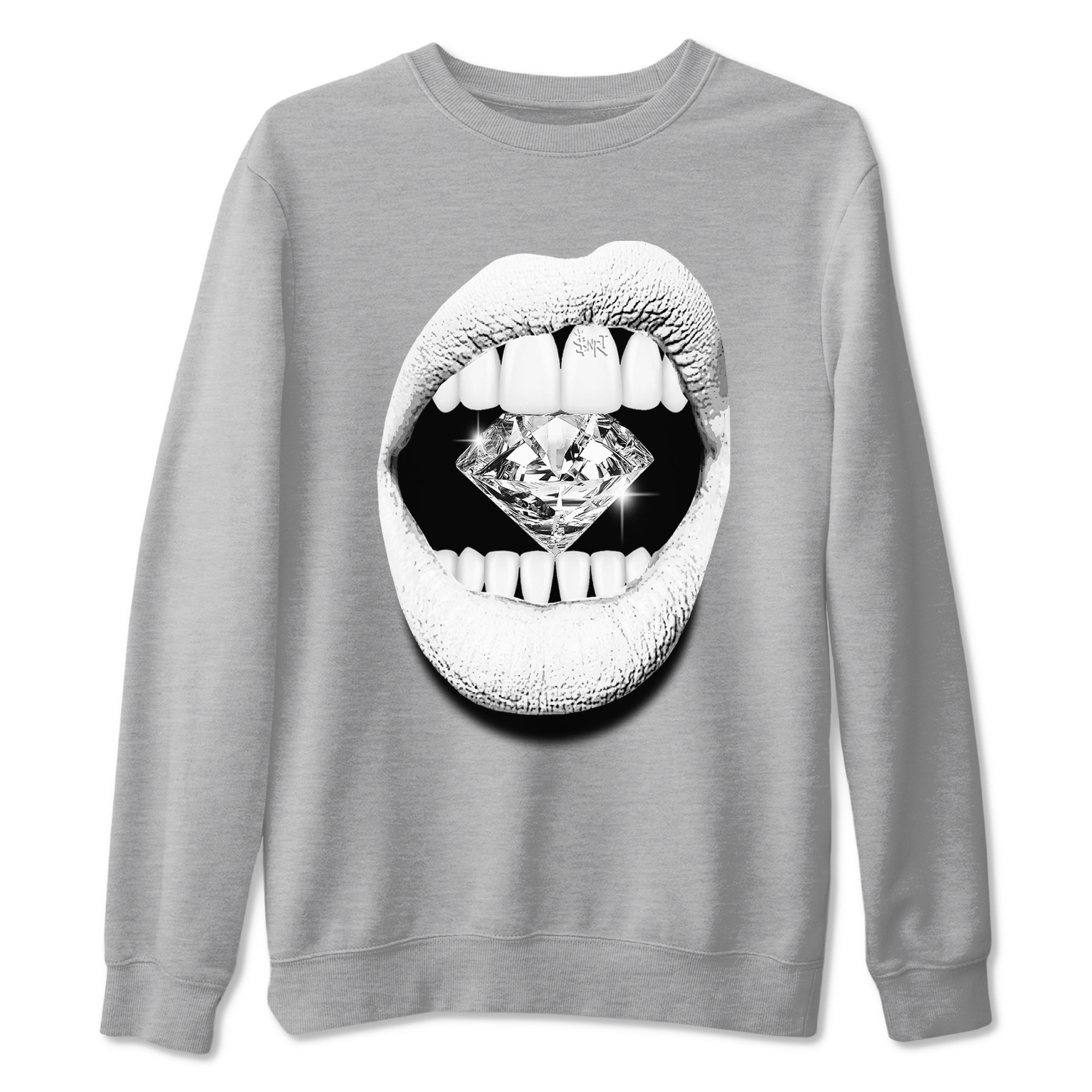 5s White Black shirts to match jordans Lips Diamond sneaker match tees Air Jordan 5 White Black match shoes to clothes Drip Gear Zone unisex cotton Heather Grey 2 shirts