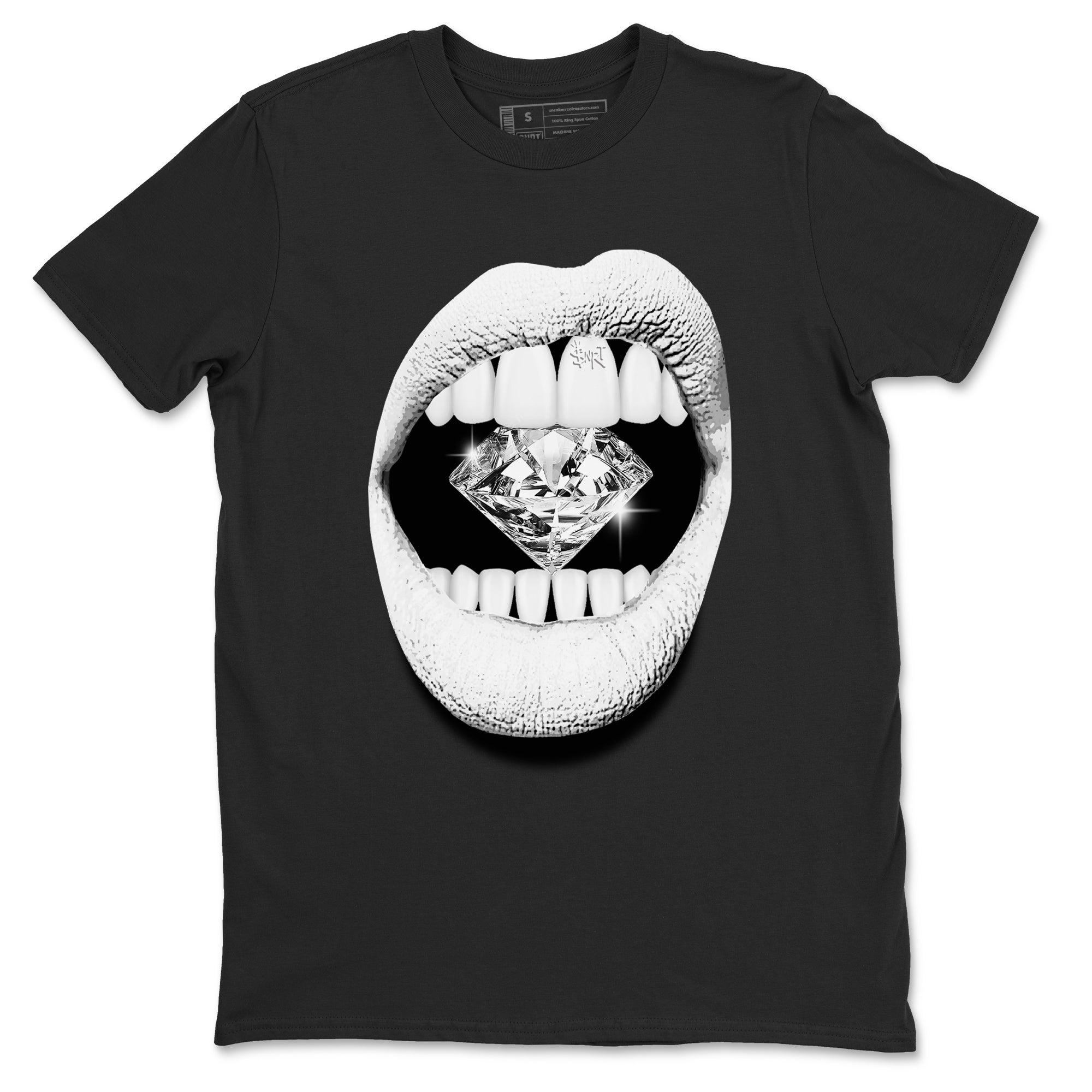 5s White Black shirts to match jordans Lips Diamond sneaker match tees Air Jordan 5 White Black match shoes to clothes Drip Gear Zone unisex cotton Black 2 shirts