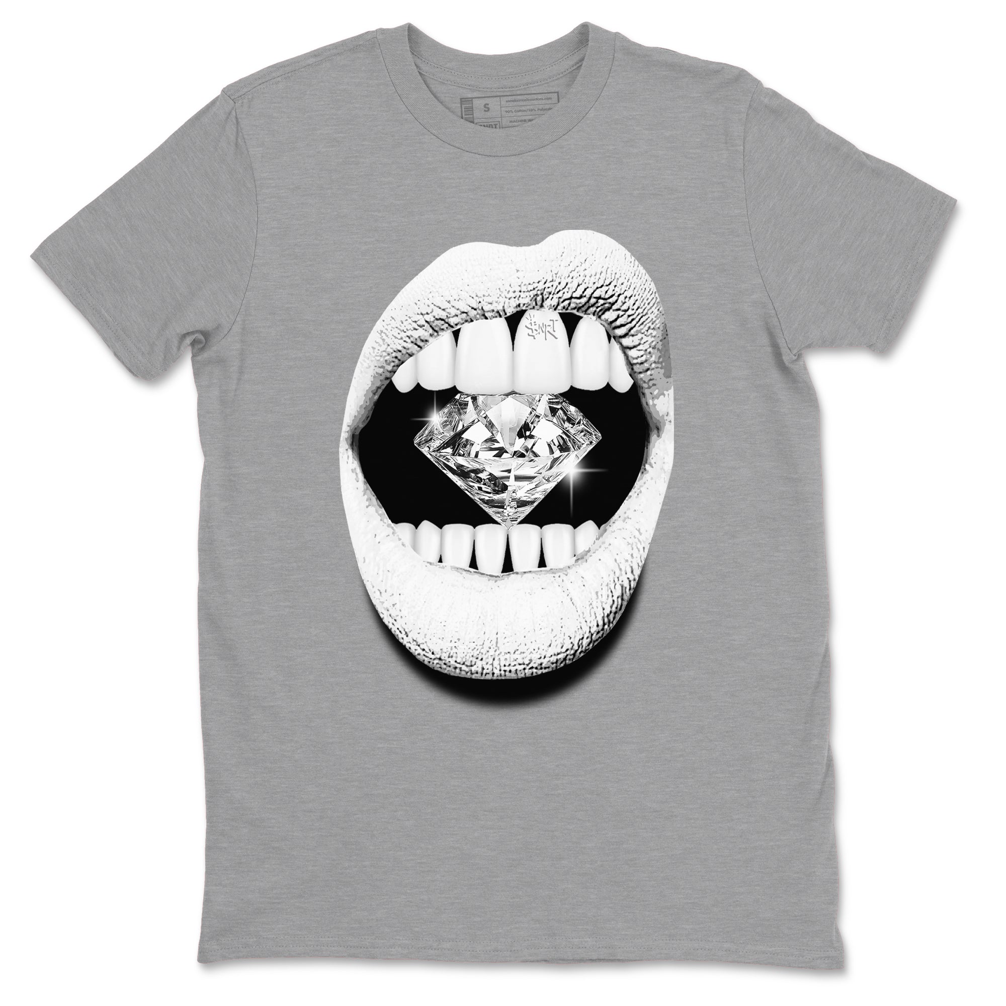 5s White Black shirts to match jordans Lips Diamond sneaker match tees Air Jordan 5 White Black match shoes to clothes Drip Gear Zone unisex cotton Heather Grey 2 shirts