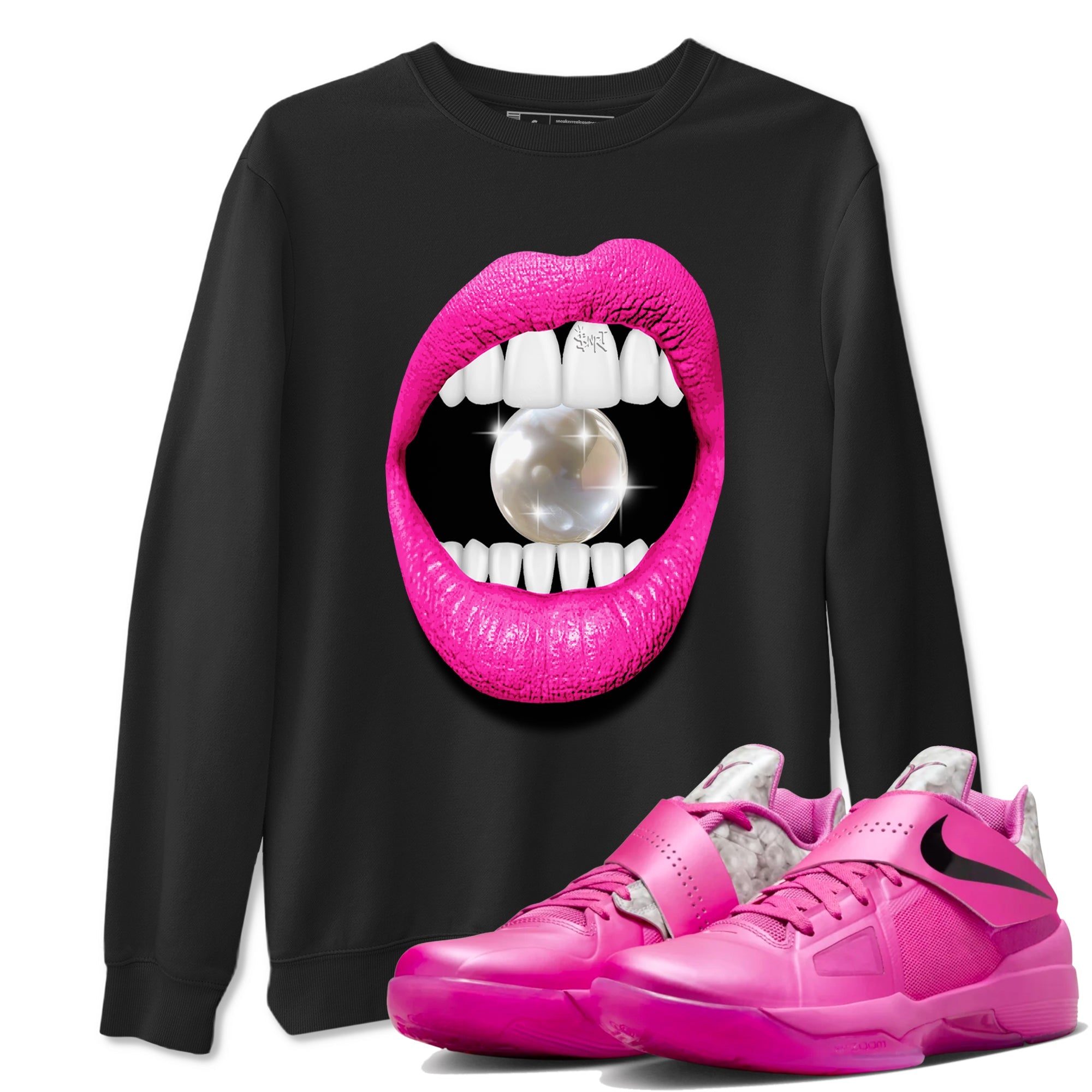 Nike KD 4 Retro Aunt Pearl shirts to match jordans Lips Diamond sneaker match tees Nike KD 4 Aunt Pearl match shoes to clothes Drip Gear Zone unisex cotton Black 1 shirts