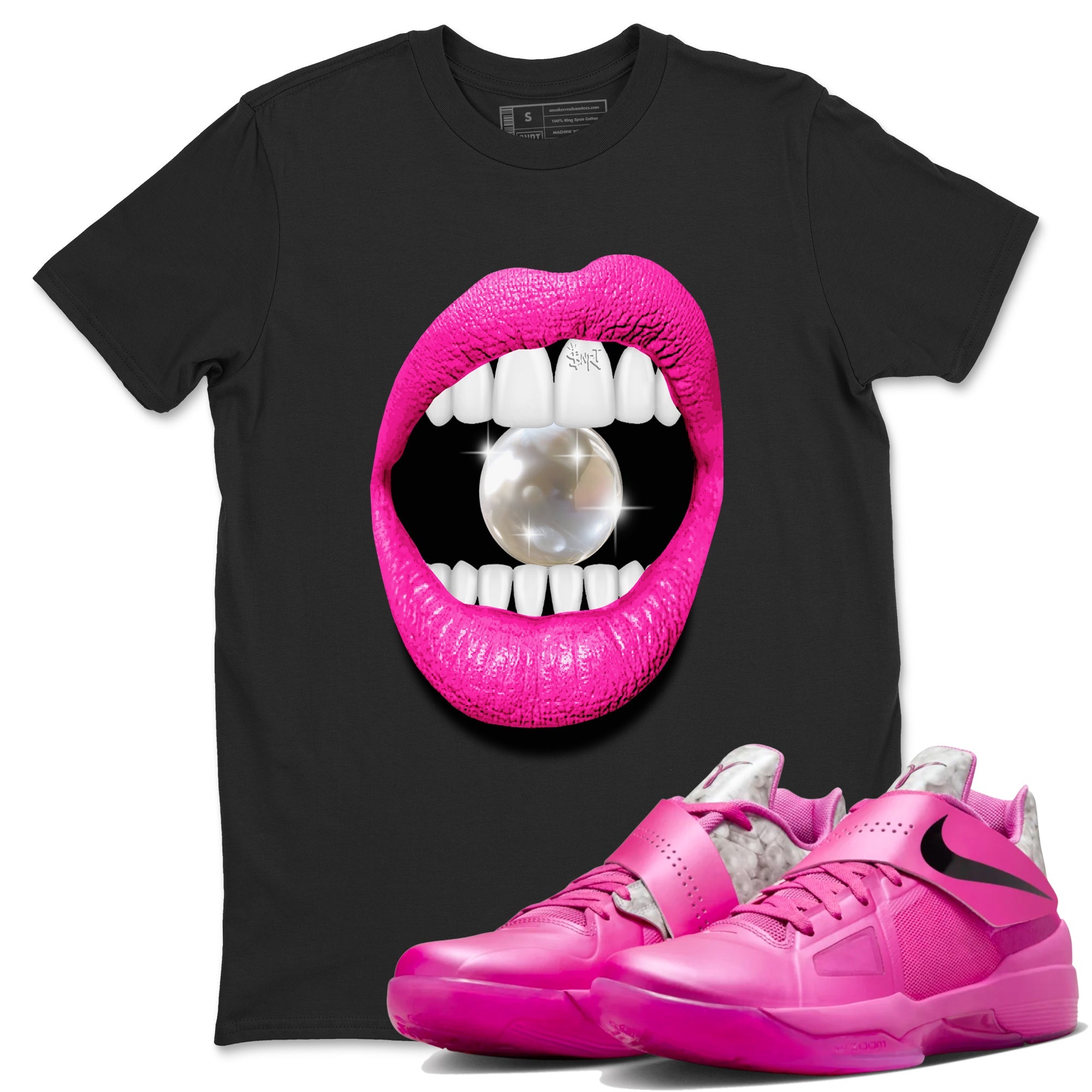 Nike KD 4 Retro Aunt Pearl shirts to match jordans Lips Diamond sneaker match tees Nike KD 4 Aunt Pearl match shoes to clothes Drip Gear Zone unisex cotton Black 1 shirts