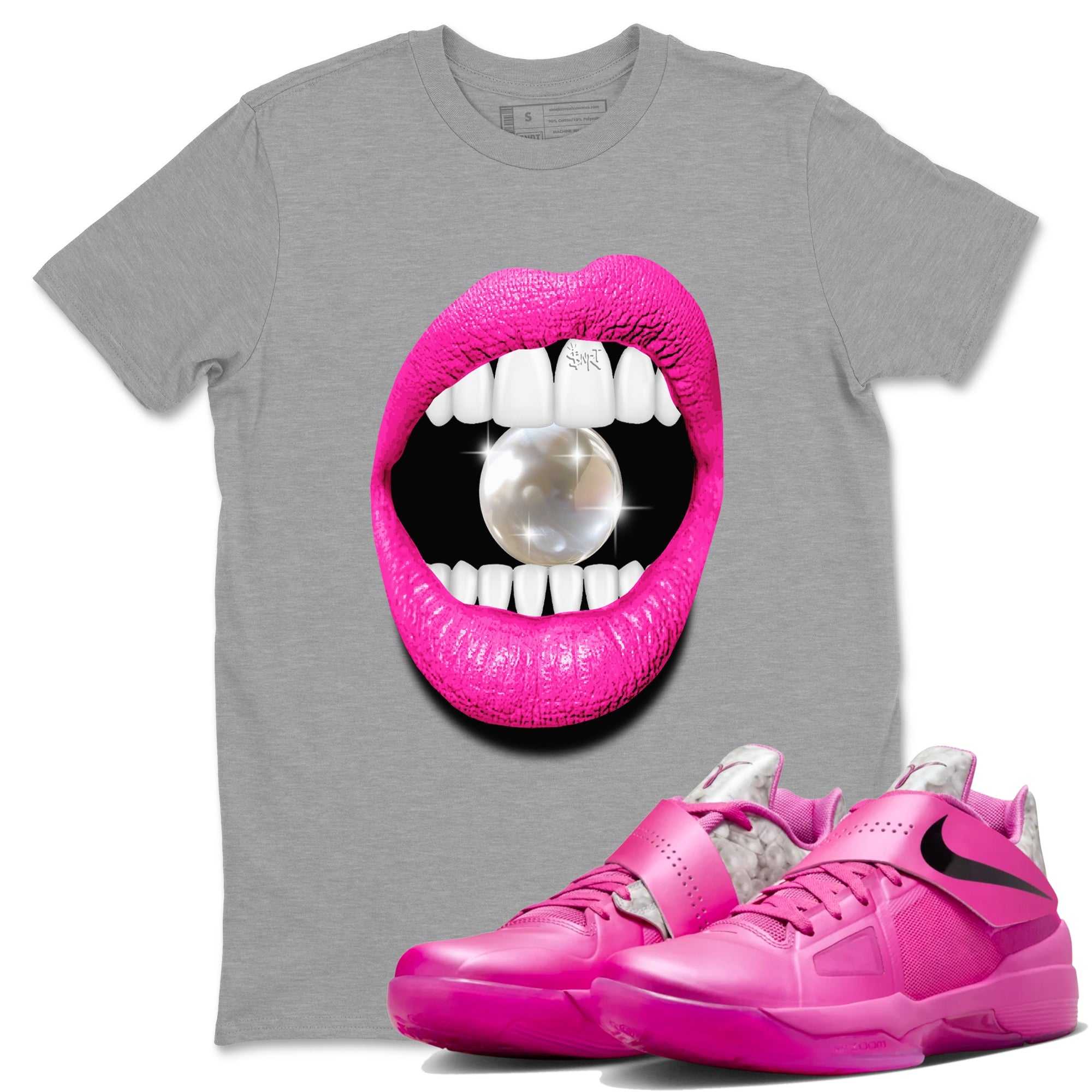 Nike KD 4 Retro Aunt Pearl shirts to match jordans Lips Diamond sneaker match tees Nike KD 4 Aunt Pearl match shoes to clothes Drip Gear Zone unisex cotton Heather Grey 1 shirts
