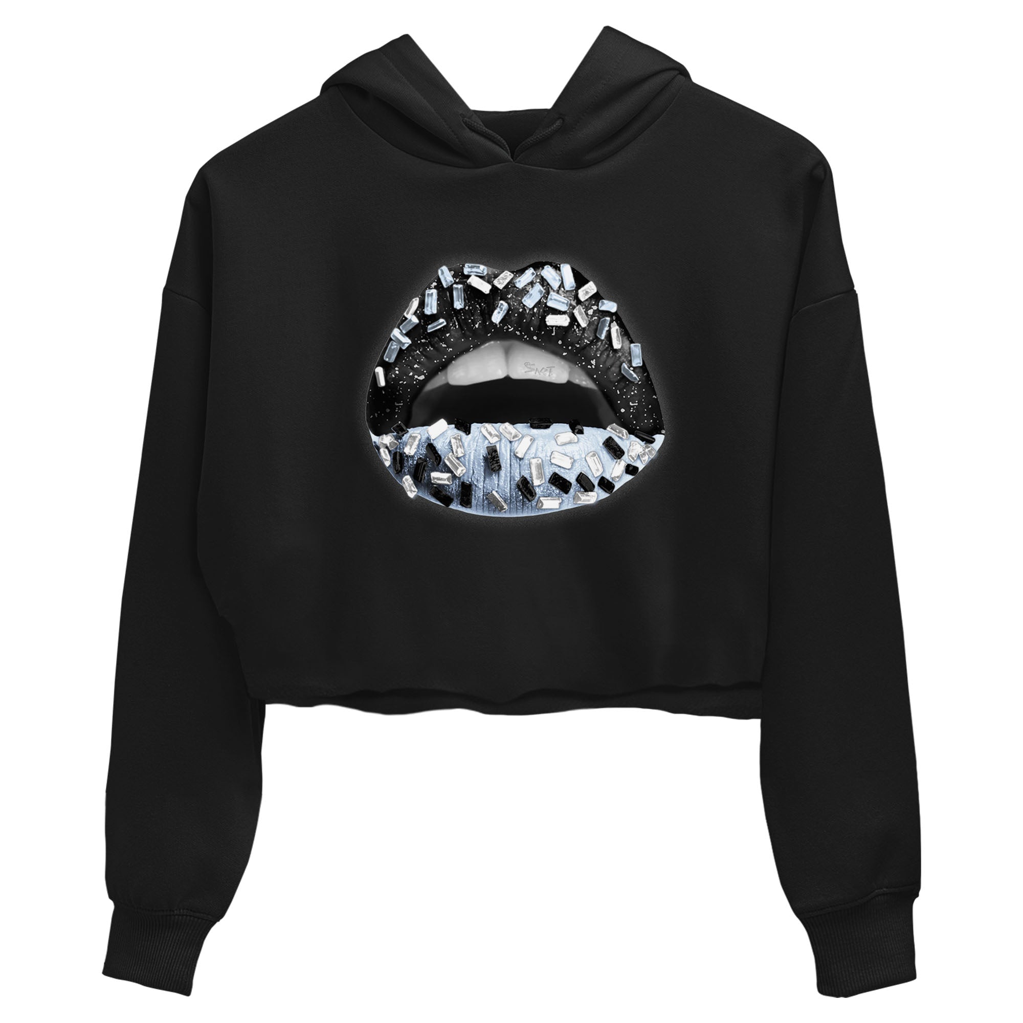 AJ6 White Black shirts to match jordans Lips Jewel sneaker match tees Air Jordan 6 White Black Drip Gear Zone streetwear brand Black 2 crop tee