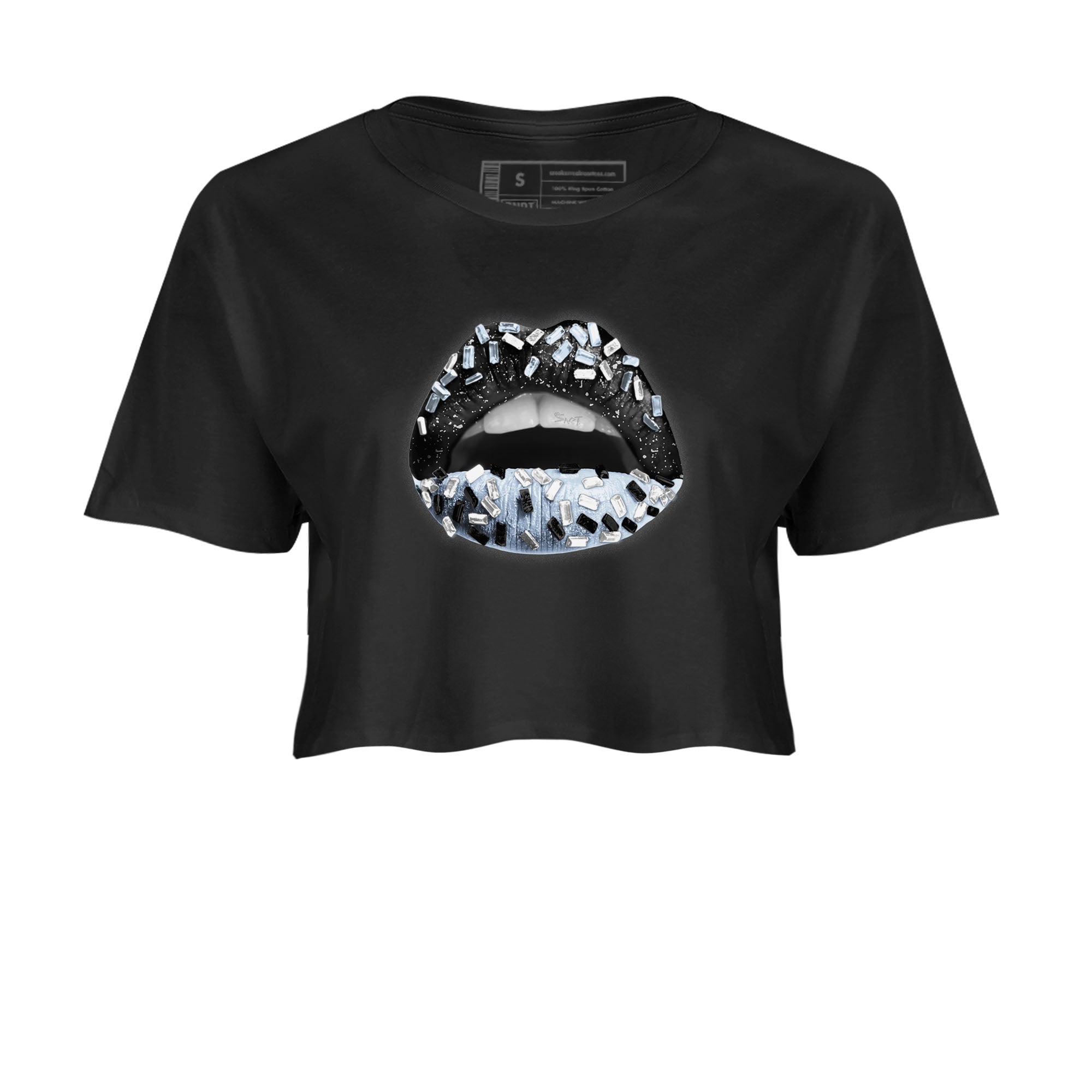 AJ6 White Black shirts to match jordans Lips Jewel sneaker match tees Air Jordan 6 White Black Drip Gear Zone streetwear brand Black 2 crop tee