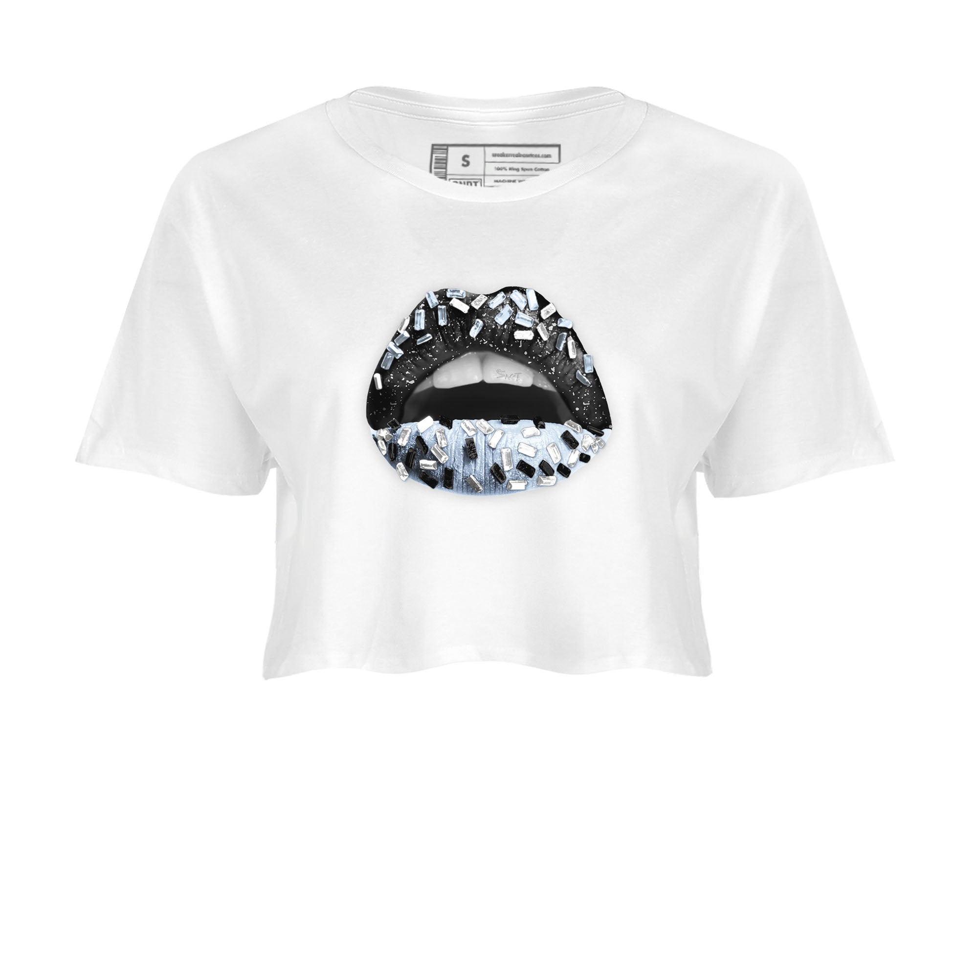 AJ6 White Black shirts to match jordans Lips Jewel sneaker match tees Air Jordan 6 White Black Drip Gear Zone streetwear brand White 2 crop tee