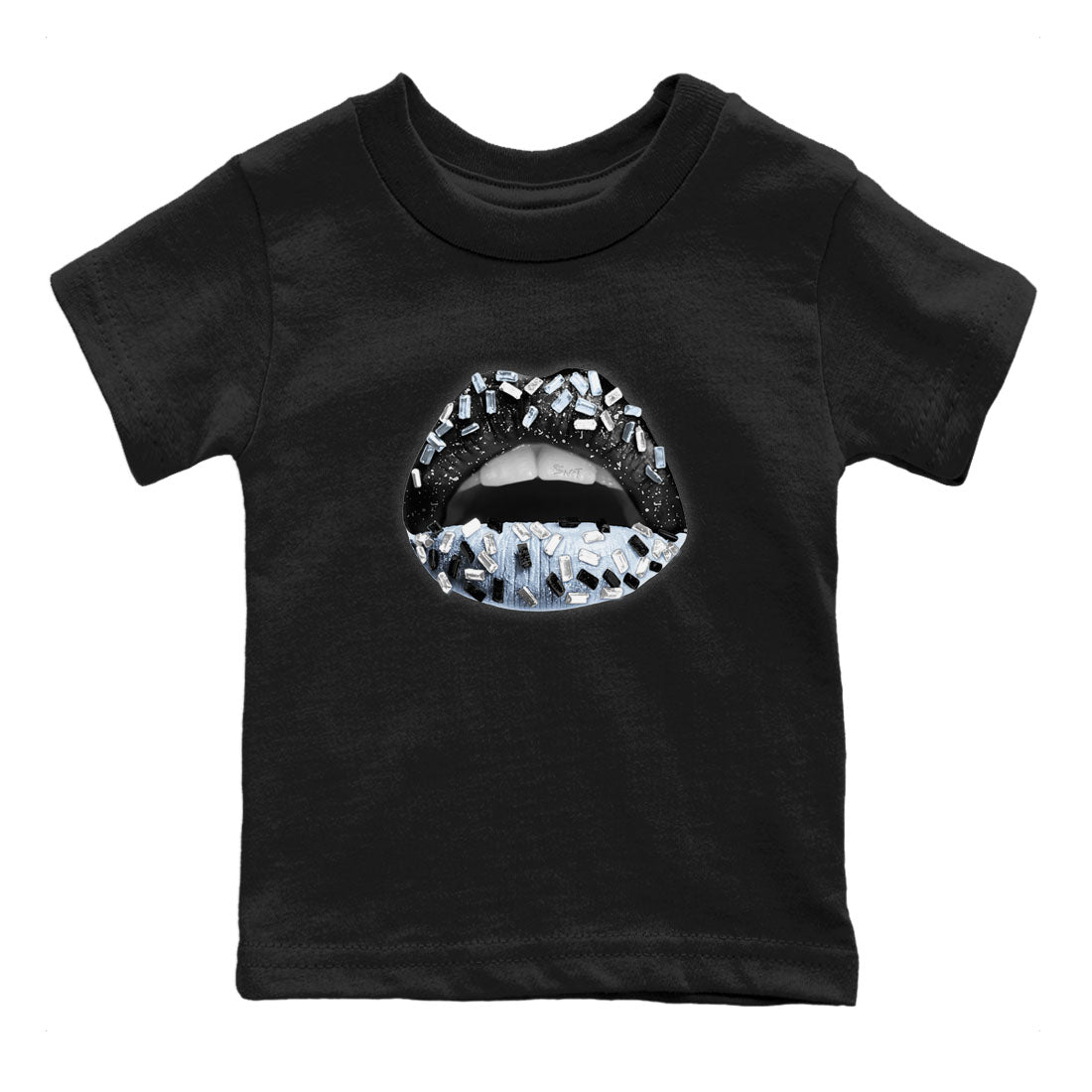 AJ6 White Black shirts to match jordans Lips Jewel sneaker match tees Air Jordan 6 White Black Drip Gear Zone streetwear brand Baby and Youth Black 2 cotton tee