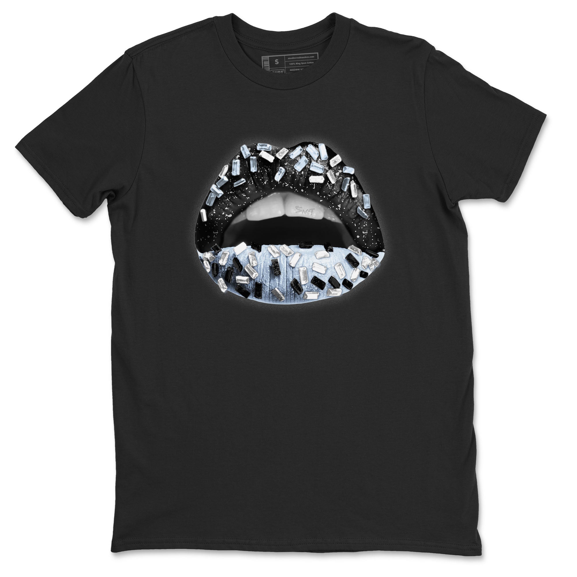 AJ6 White Black shirts to match jordans Lips Jewel sneaker match tees Air Jordan 6 White Black Drip Gear Zone streetwear brand Black 2 unisex cotton tee