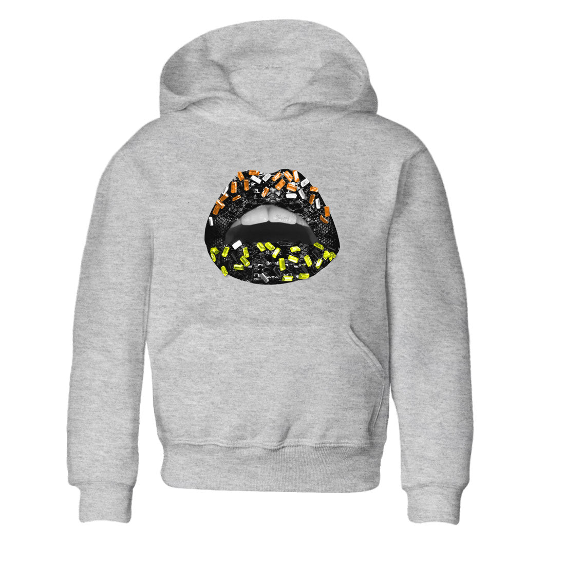 Dunk Halloween shirt to match jordans Lips Jewel sneaker tees Dunk Mid Halloween Drip Gear Zone Sneaker Matching Clothing Brand Baby Toddler Heather Grey 2 T-Shirt