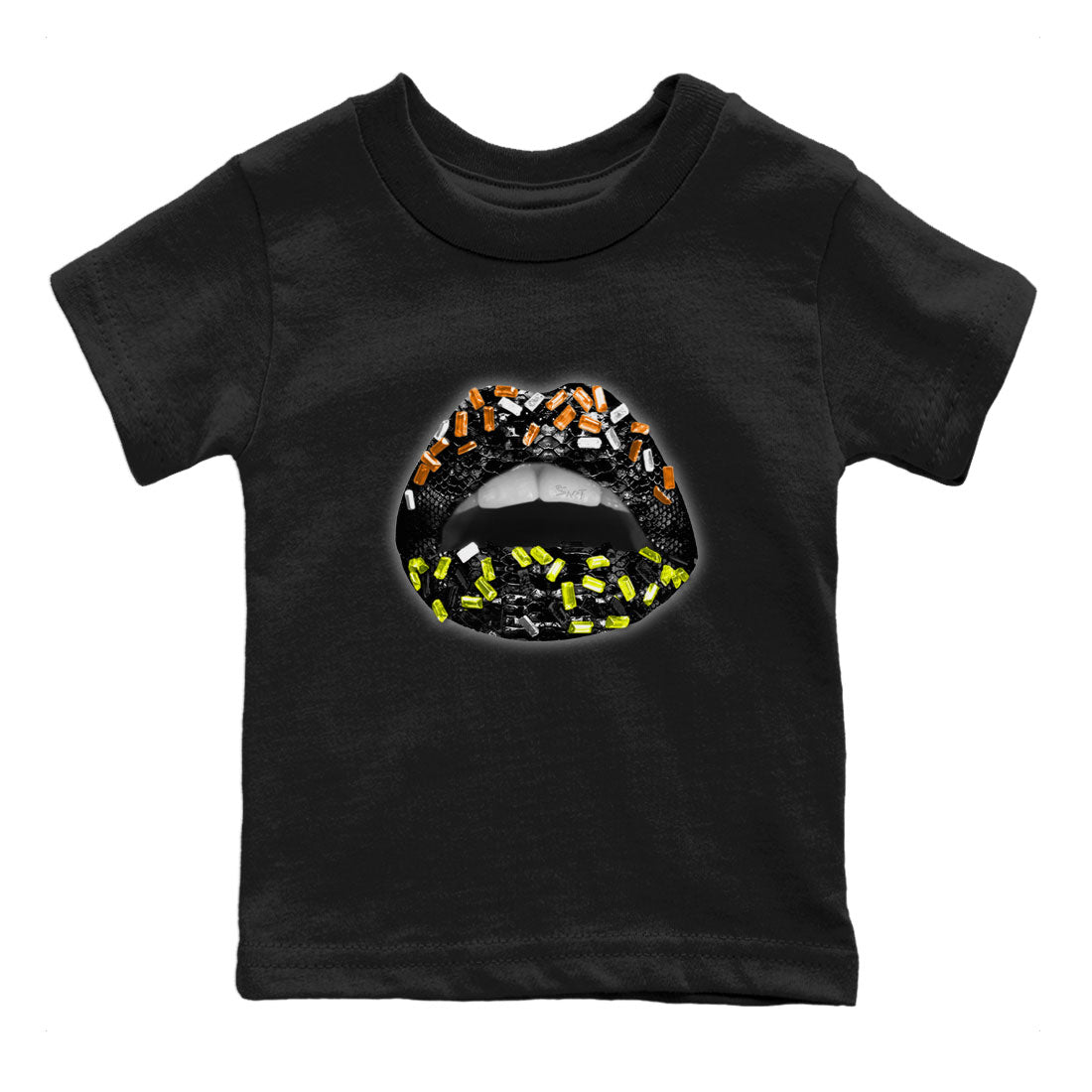 Dunk Halloween shirt to match jordans Lips Jewel sneaker tees Dunk Mid Halloween Drip Gear Zone Sneaker Matching Clothing Brand Baby Toddler Black 2 T-Shirt