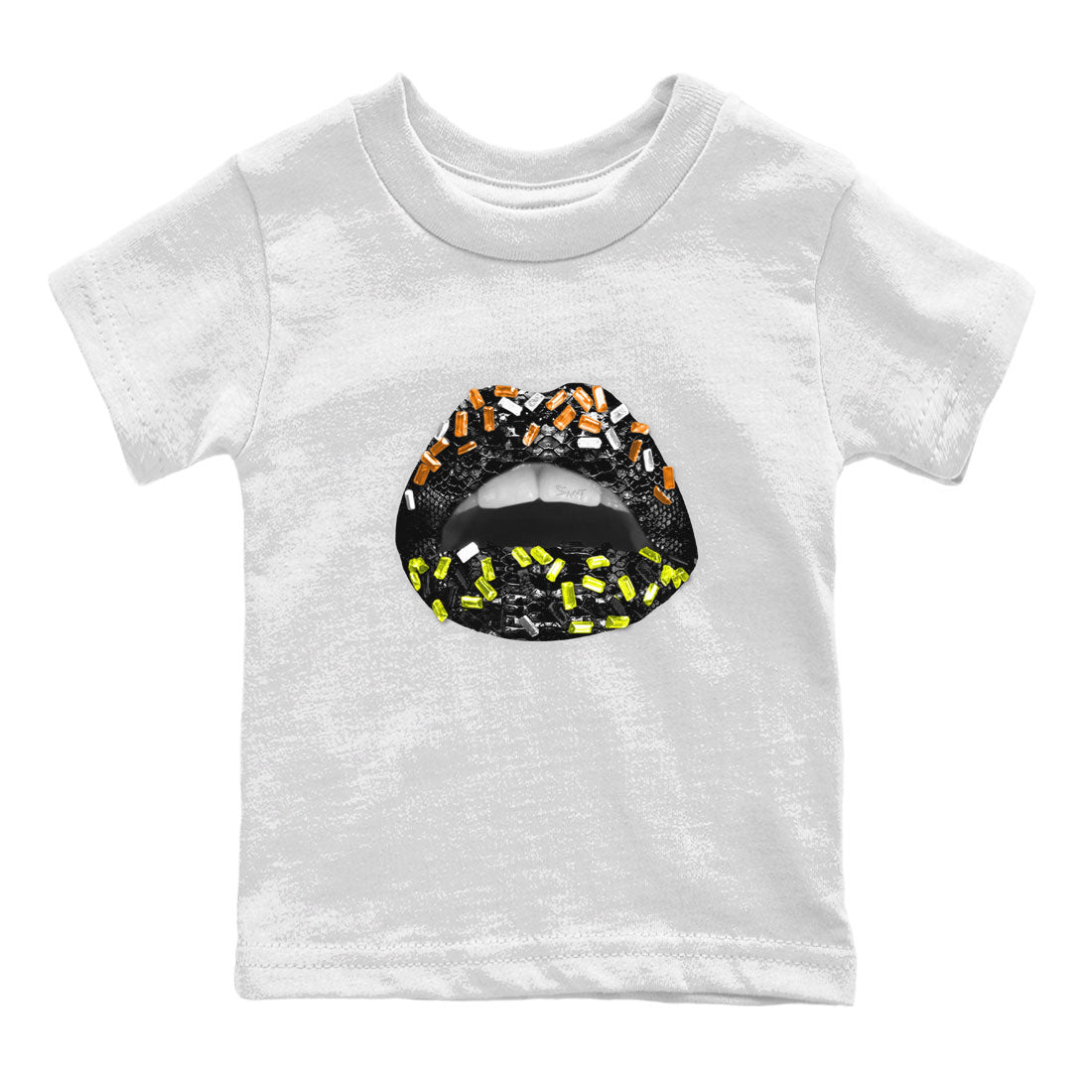 Dunk Halloween shirt to match jordans Lips Jewel sneaker tees Dunk Mid Halloween Drip Gear Zone Sneaker Matching Clothing Brand Baby Toddler White 2 T-Shirt