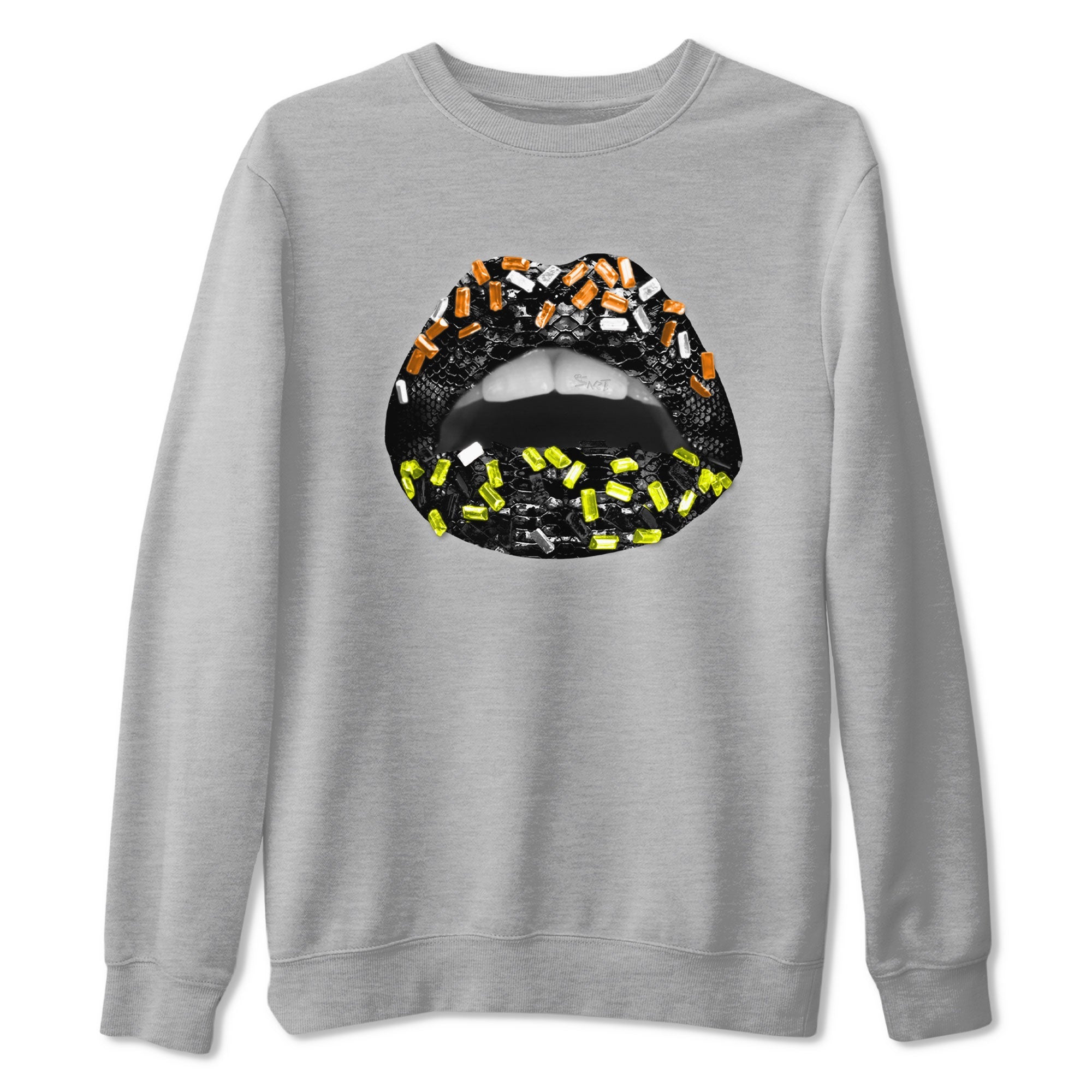 Dunk Halloween shirt to match jordans Lips Jewel sneaker tees Dunk Mid Halloween Drip Gear Zone Sneaker Matching Clothing Brand Unisex Sneaker Tee Heather Grey 2 T-Shirt