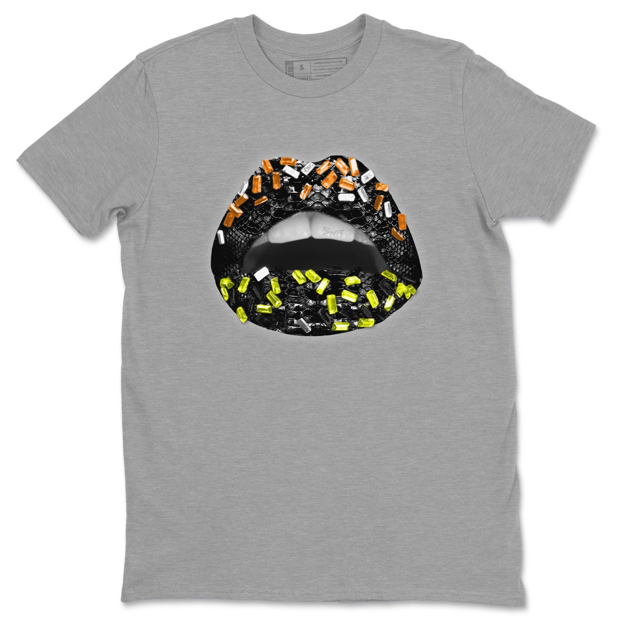 Dunk Halloween shirt to match jordans Lips Jewel sneaker tees Dunk Mid Halloween Drip Gear Zone Sneaker Matching Clothing Brand Unisex Sneaker Tee Heather Grey 2 T-Shirt