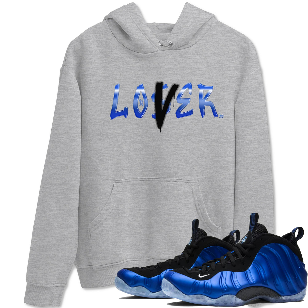 Air Foamposite One Royal shirts to match jordans Loser Lover sneaker match tees Air Foamposite One Royal Drip Gear Zone unisex cotton Heather Grey 1 crew neck shirts
