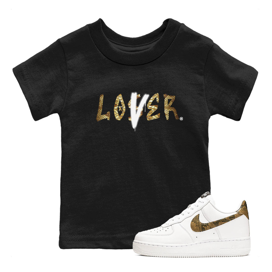 Air Force 1 Ivory Snake shirt to match jordans Loser Lover sneaker tees Air Force 1 Ivory Snake Drip Gear Zone baby toddler Black 1 cotton Shirt
