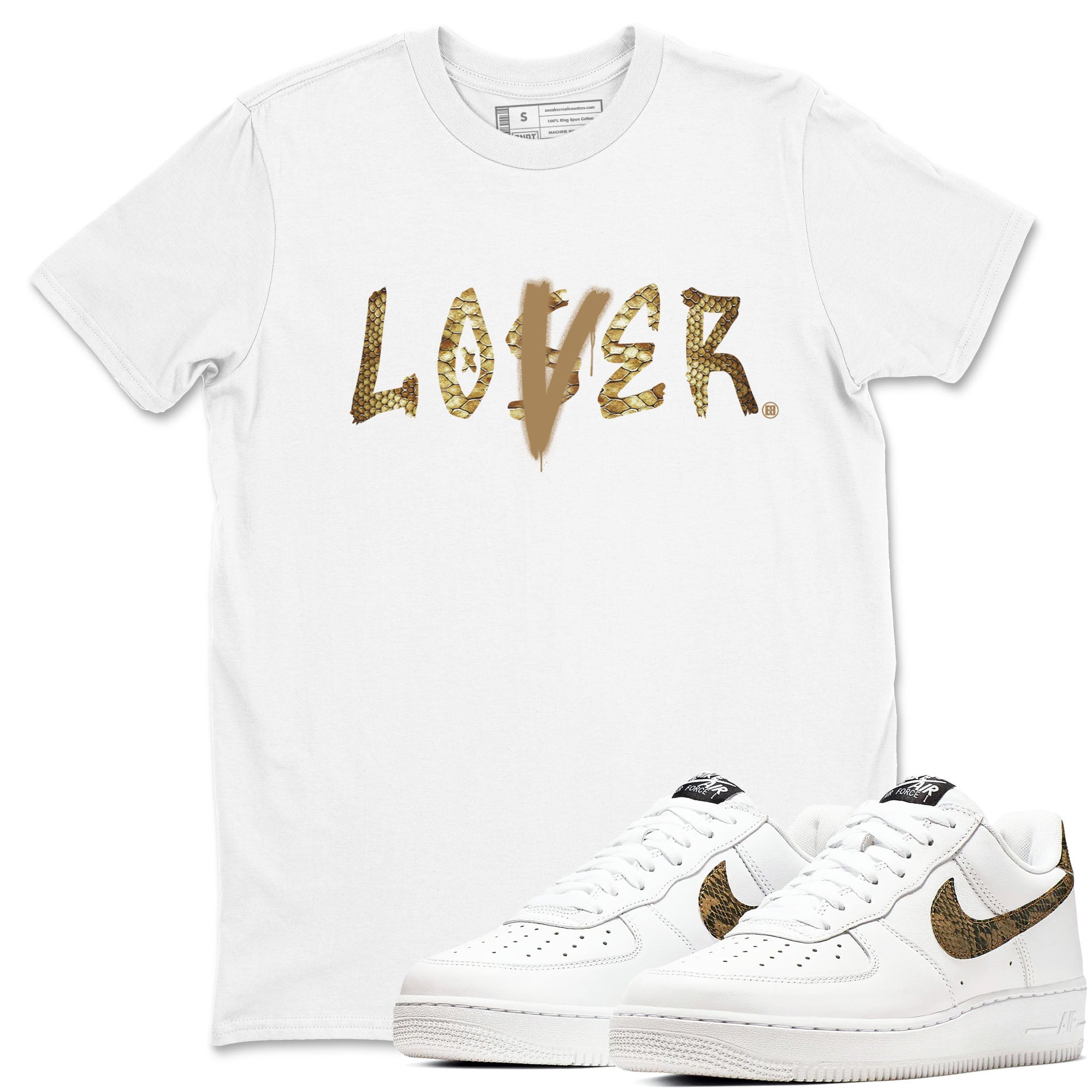 Air Force 1 Ivory Snake shirt to match jordans Loser Lover sneaker tees Air Force 1 Ivory Snake Drip Gear Zone unisex cotton White 1 crew neck shirt