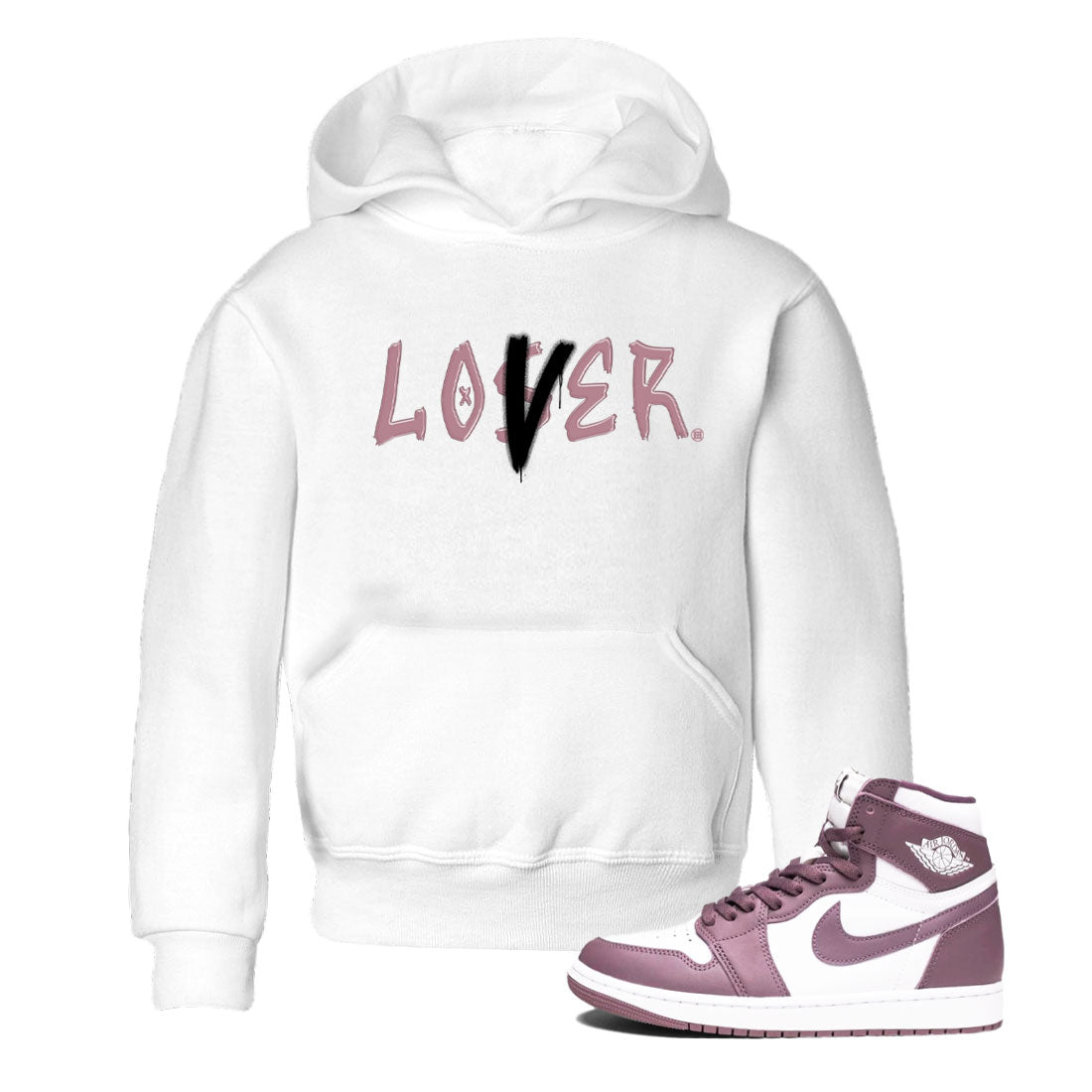 Air Jordan 1 Mauve shirt to match jordans Loser Lover sneaker tees 1s High OG Mauve Drip Gear Zone Baby Toddler White 1 T-Shirt