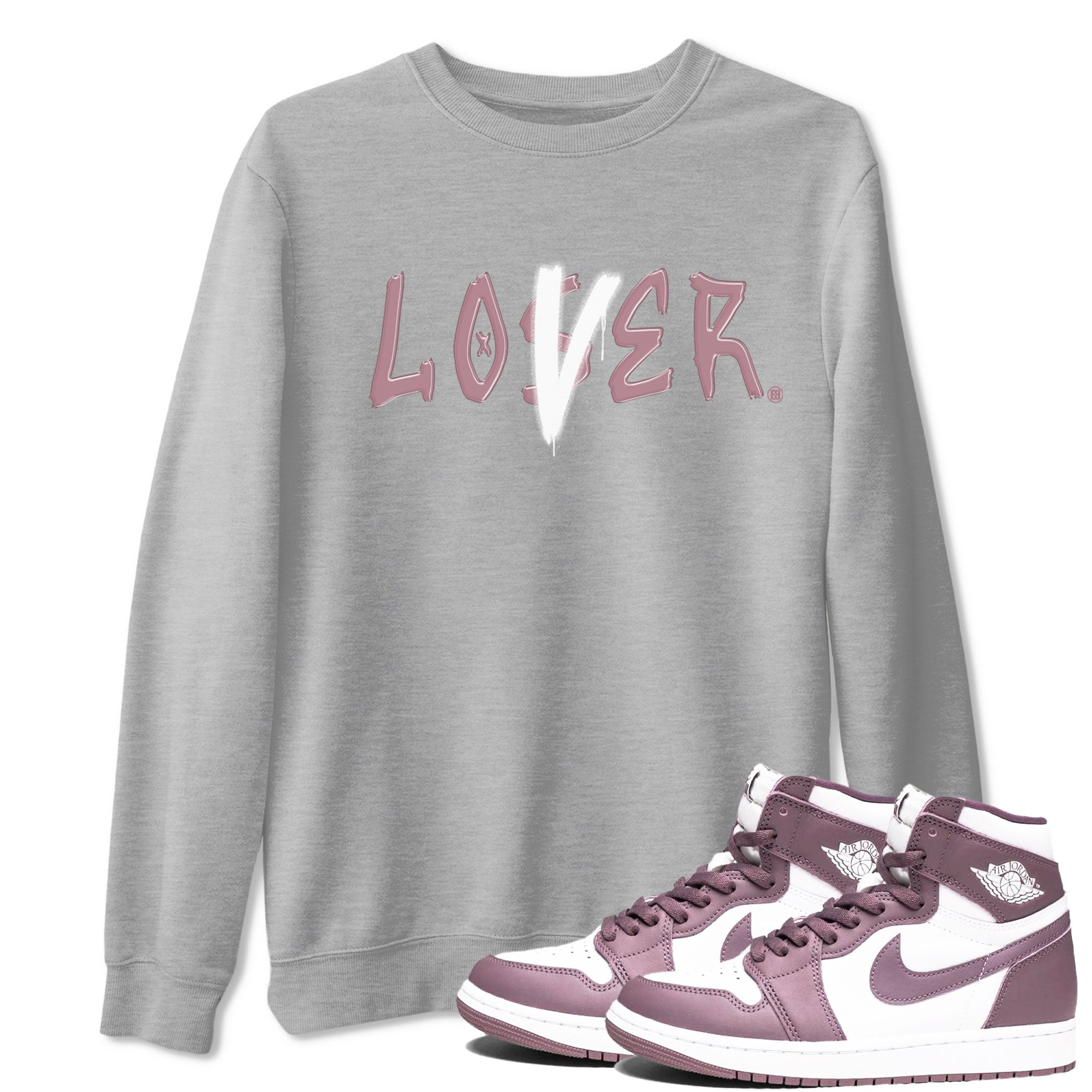 Air Jordan 1 Mauve shirt to match jordans Loser Lover sneaker tees 1s High OG Mauve Drip Gear Zone Unisex Streetwear Clothing Heather Grey 1 T-Shirt