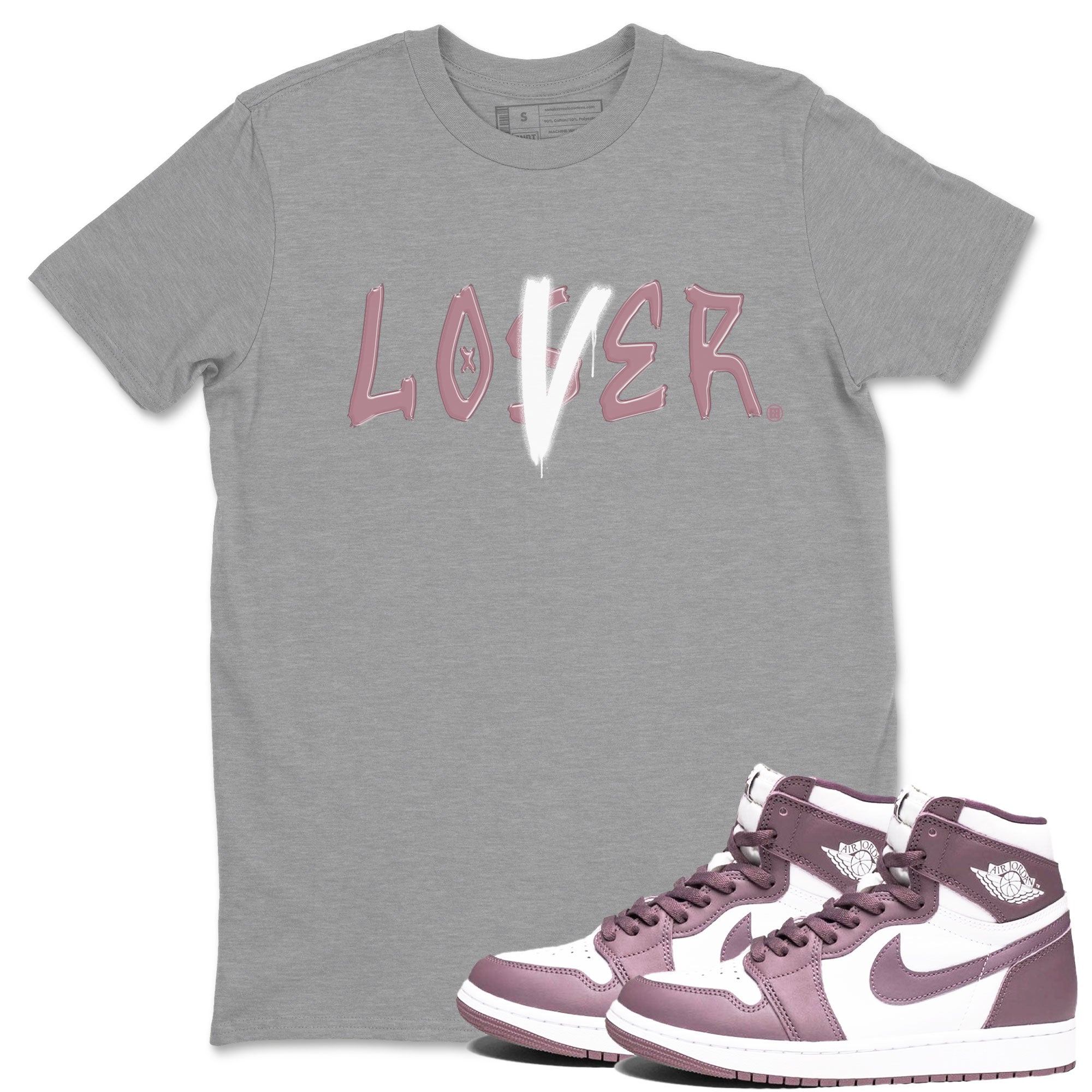 Air Jordan 1 Mauve shirt to match jordans Loser Lover sneaker tees 1s High OG Mauve Drip Gear Zone Unisex Streetwear Clothing Heather Grey 1 T-Shirt