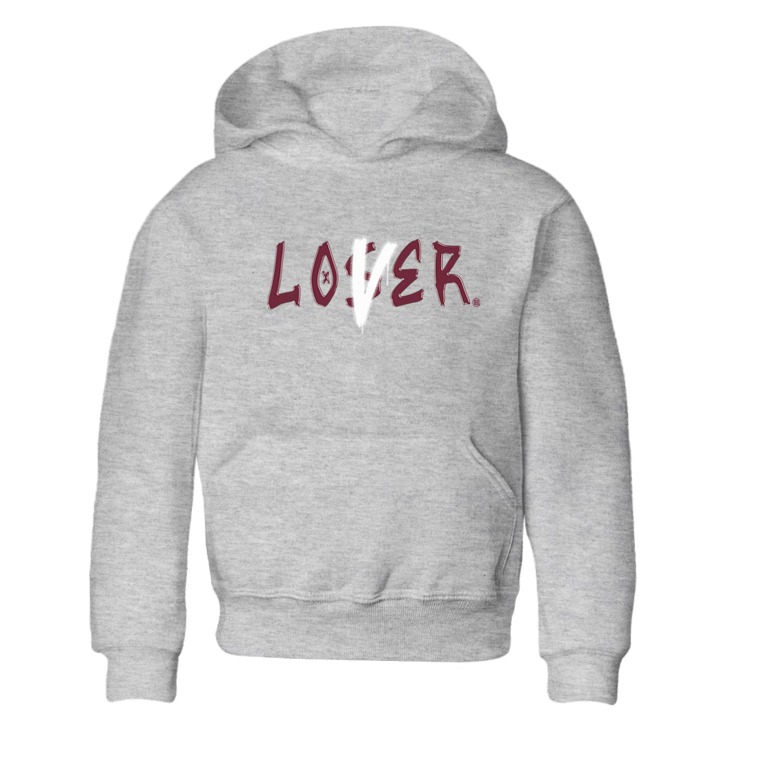 1s Metallic Burgundy shirts to match jordans Loser Lover sneaker match tees Jordan 1 Retro High '85 OG Metallic Burgundy Drip Gear Zone streetwear brand Baby and Youth Heather Grey 2 cotton tee