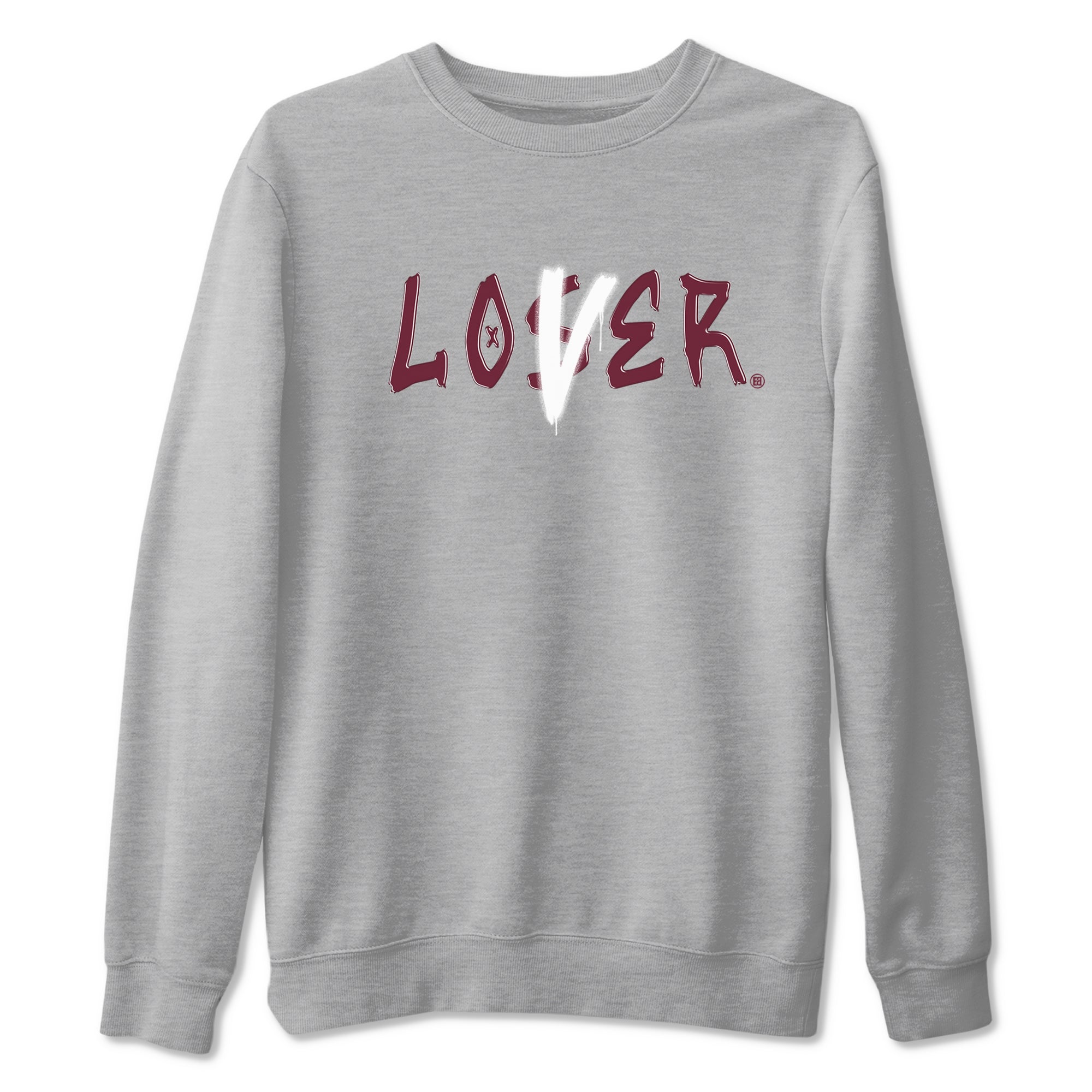 1s Metallic Burgundy shirts to match jordans Loser Lover sneaker match tees Jordan 1 Retro High '85 OG Metallic Burgundy Drip Gear Zone streetwear brand Heather Grey 2 unisex cotton tee