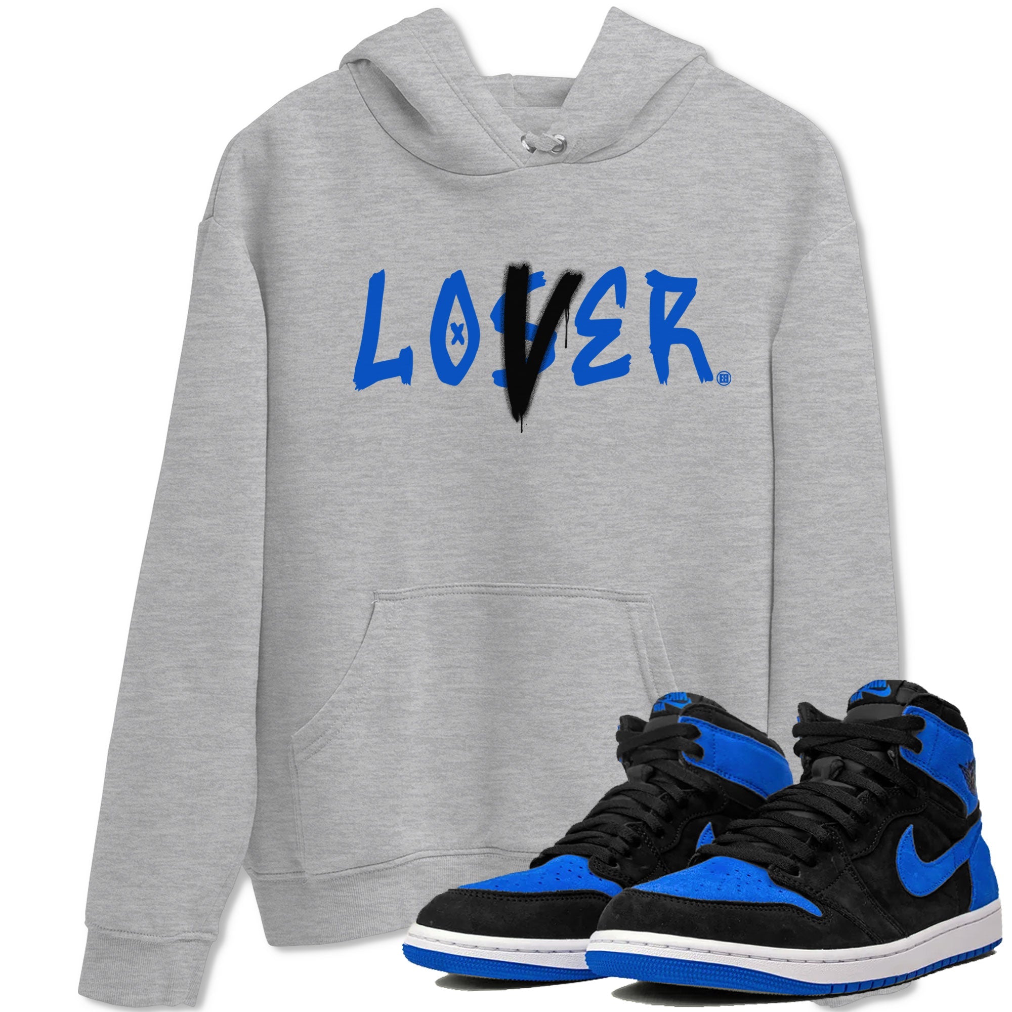 AJ1 Retro Royal Reimagined shirt to match jordans Loser Lover sneaker tees Air Jordan 1 Royal Reimagined Drip Gear Zone Casual Crew Neck T-Shirt Unisex Heather Grey 1 T-Shirt