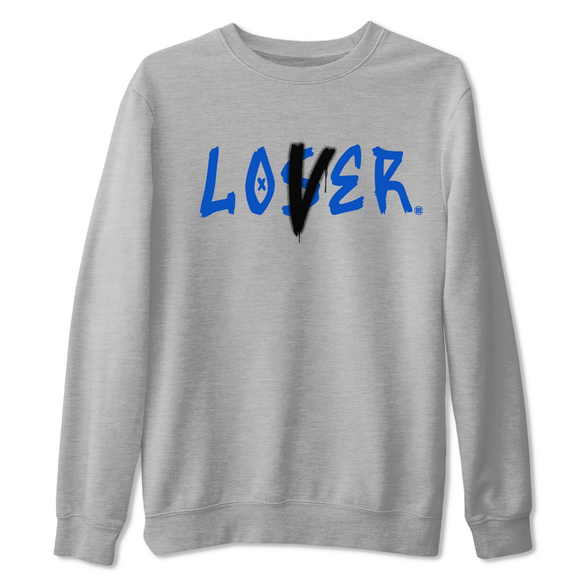 AJ1 Retro Royal Reimagined shirt to match jordans Loser Lover sneaker tees Air Jordan 1 Royal Reimagined Drip Gear Zone Casual Crew Neck T-Shirt Unisex Heather Grey 2 T-Shirt