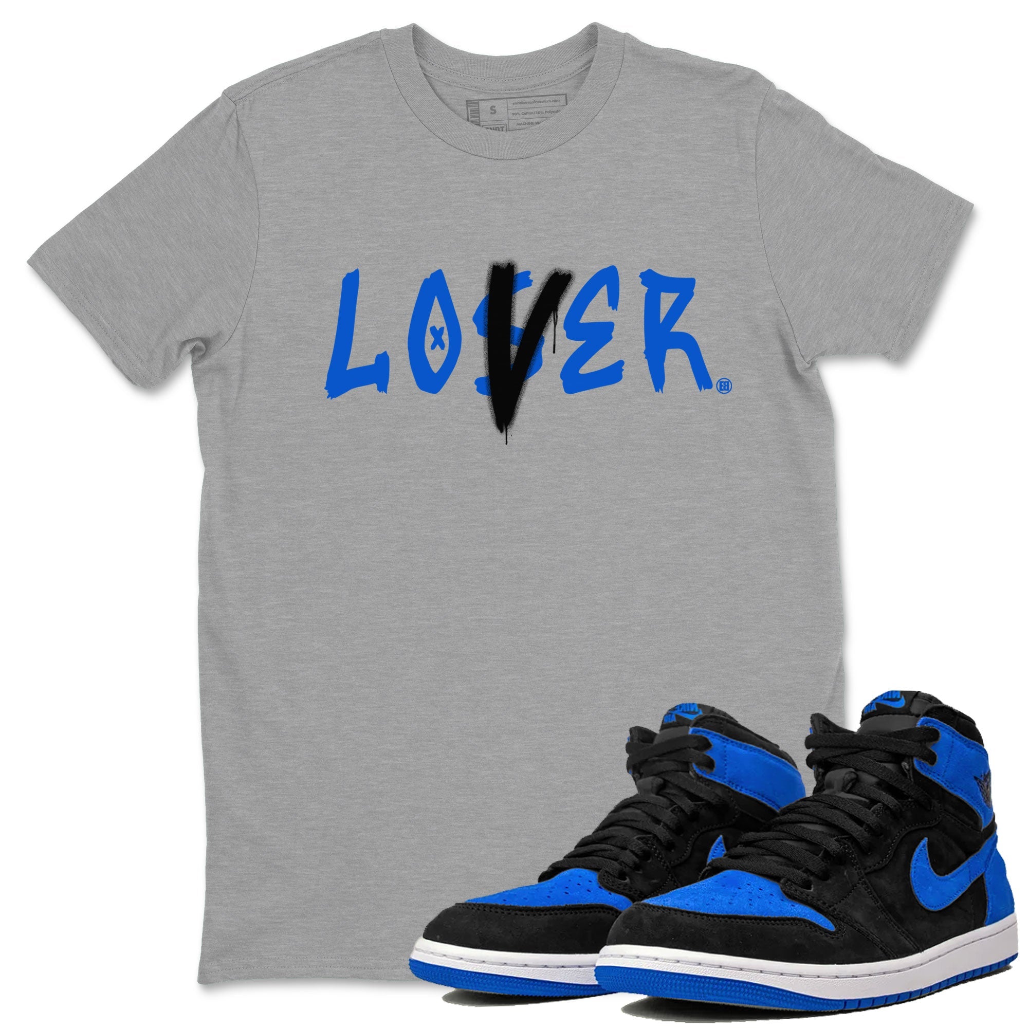 AJ1 Retro Royal Reimagined shirt to match jordans Loser Lover sneaker tees Air Jordan 1 Royal Reimagined Drip Gear Zone Casual Crew Neck T-Shirt Unisex Heather Grey 1 T-Shirt