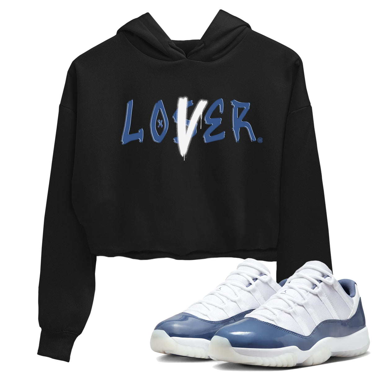 Air Jordan 11 Low Diffused Blue shirts to match jordans Loser Lover sneaker match tees 11s Diffused Blue Drip Gear Zone unisex cotton Black 1 Crop Shirts