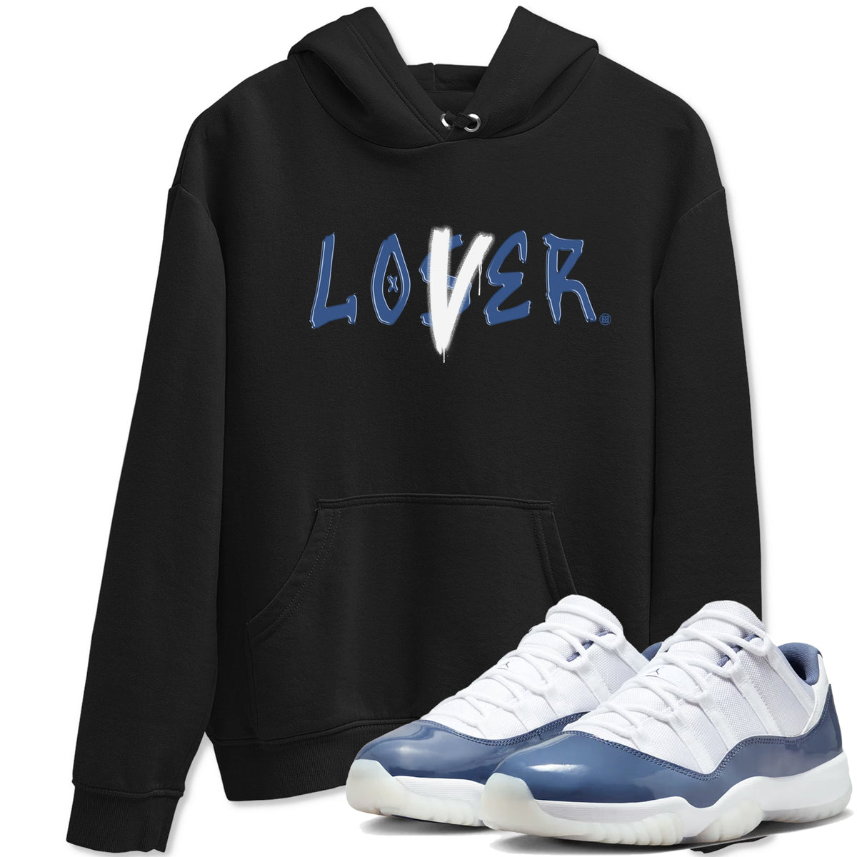 Air Jordan 11 Low Diffused Blue shirts to match jordans Loser Lover sneaker match tees 11s Diffused Blue Drip Gear Zone unisex cotton Black 1 crew neck shirts