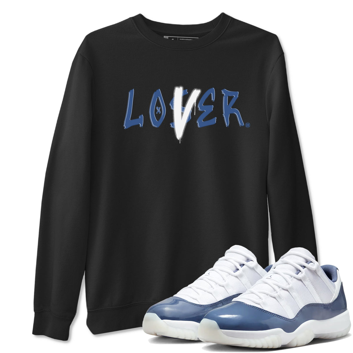 Air Jordan 11 Low Diffused Blue shirts to match jordans Loser Lover sneaker match tees 11s Diffused Blue Drip Gear Zone unisex cotton Black 1 crew neck shirts