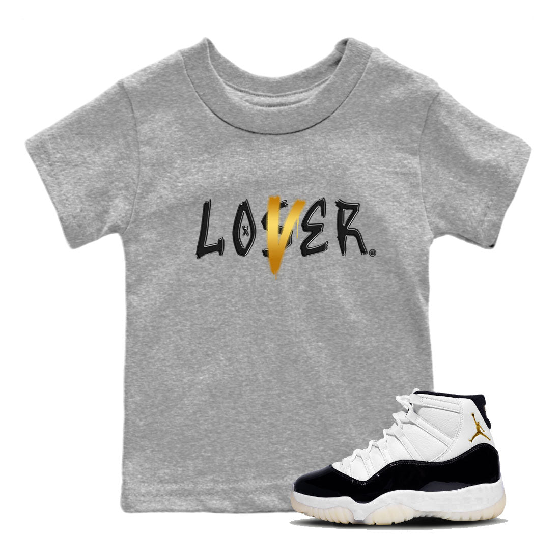 Air Jordan 11 Gratitude shirt to match jordans Loser Lover sneaker tees Jordan 11 Retro Gratitude Drip Gear Zone Baby Toddler Heather Grey 1 T-Shirt