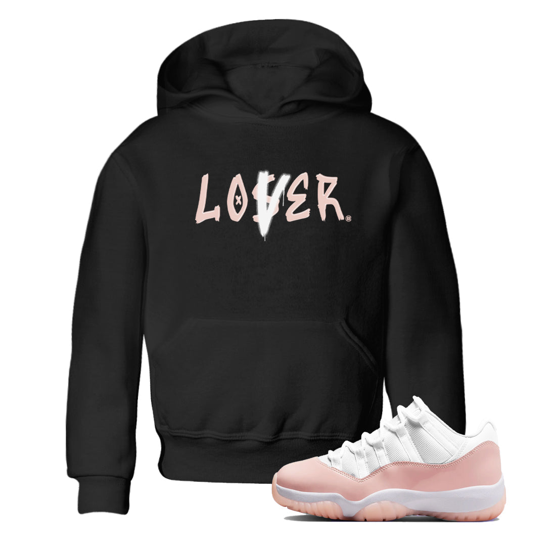 Air Jordan 11 Low Legend Pink shirts to match jordans Loser Lover sneaker match tees 11s Legend Pink Drip Gear Zone streetwear brand Baby and Youth Black 1 cotton tee