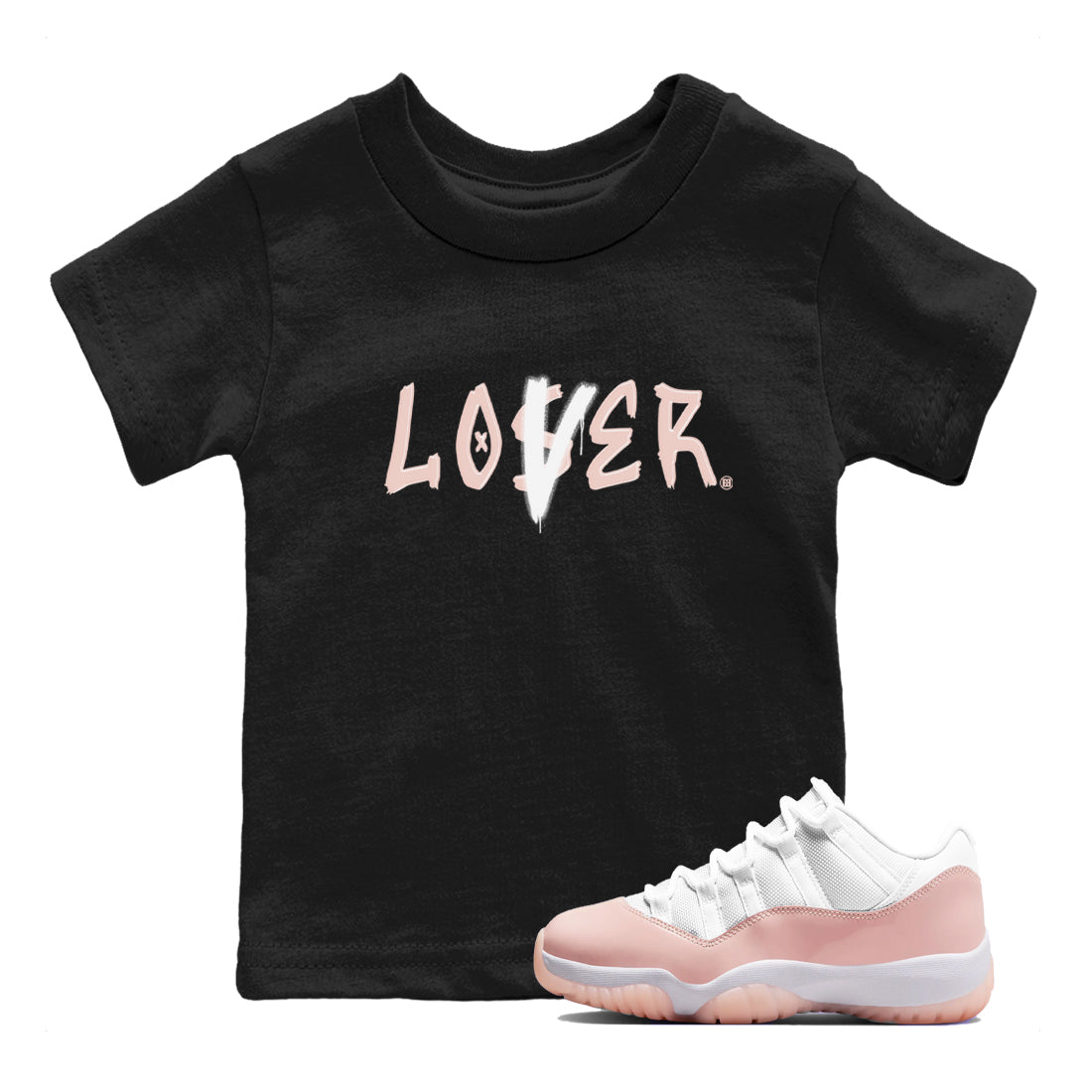 Air Jordan 11 Low Legend Pink shirts to match jordans Loser Lover sneaker match tees 11s Legend Pink Drip Gear Zone streetwear brand Baby and Youth Black 1 cotton tee