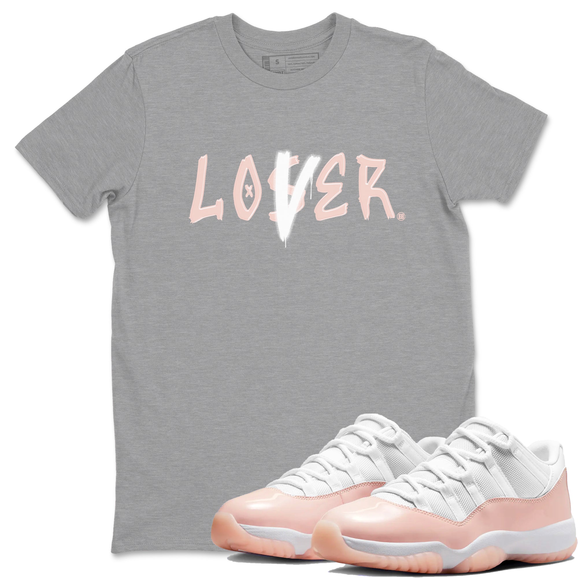 Air Jordan 11 Low Legend Pink shirts to match jordans Loser Lover sneaker match tees 11s Legend Pink Drip Gear Zone streetwear brand Heather Grey 1 unisex cotton tee