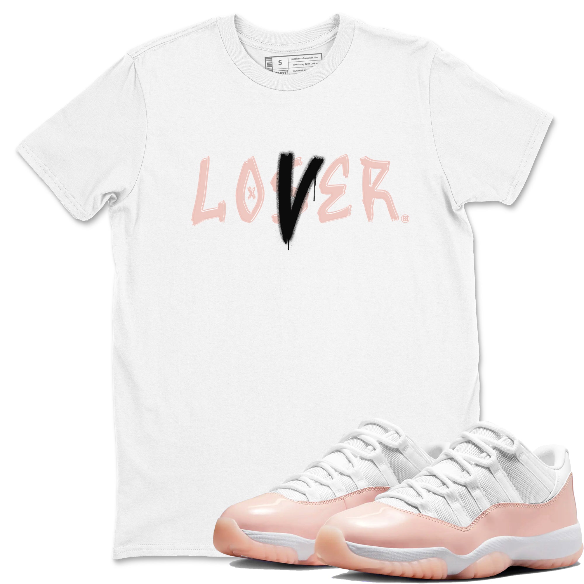 Air Jordan 11 Low Legend Pink shirts to match jordans Loser Lover sneaker match tees 11s Legend Pink Drip Gear Zone streetwear brand White 1 unisex cotton tee