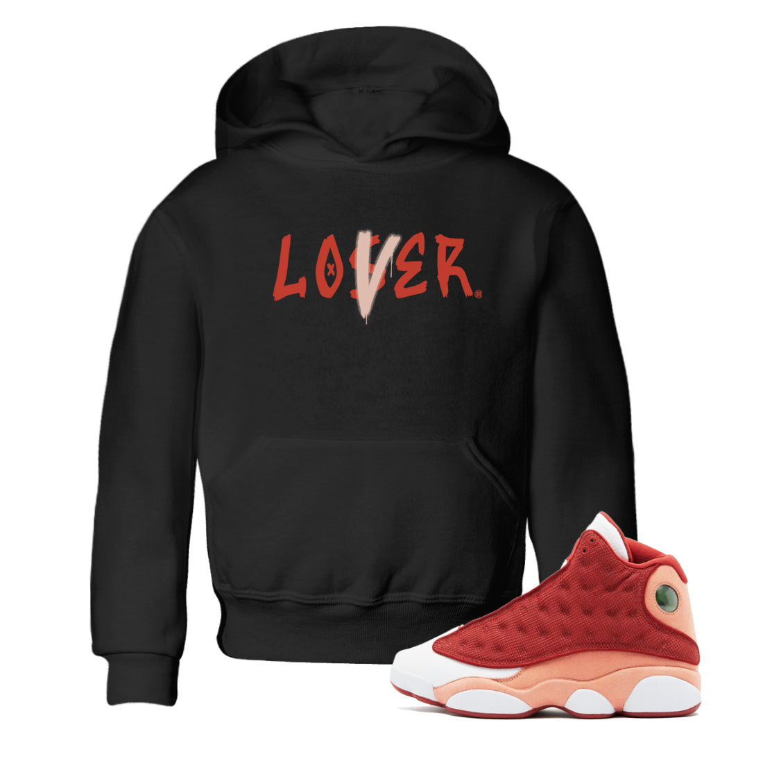 13s Dune Red shirts to match jordans Loser Lover sneaker match tees Air Jordan 13 Dune Red Drip Gear Zone streetwear brand Baby and Youth Black 1 cotton tee