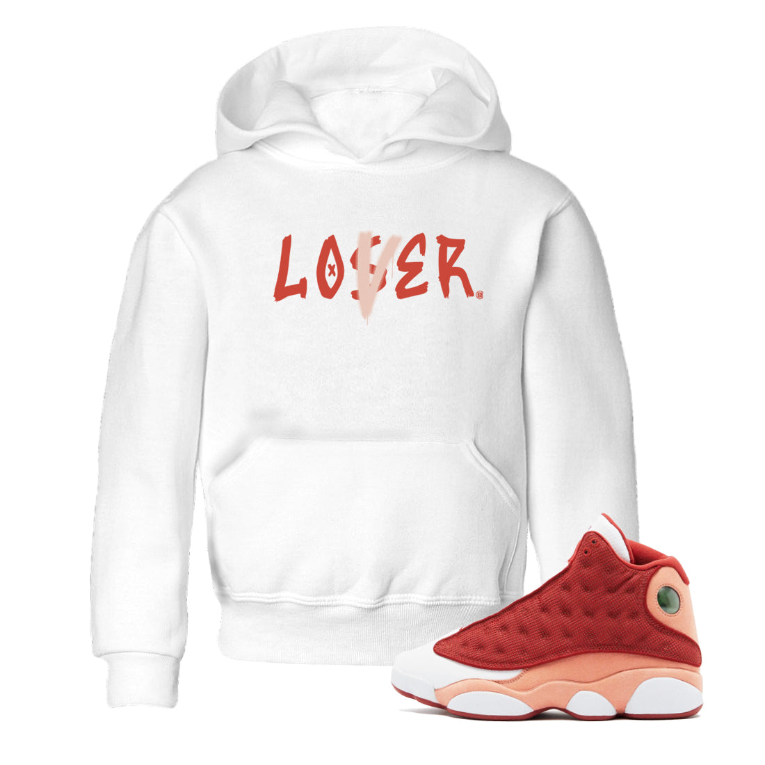 13s Dune Red shirts to match jordans Loser Lover sneaker match tees Air Jordan 13 Dune Red Drip Gear Zone streetwear brand Baby and Youth White 1 cotton tee