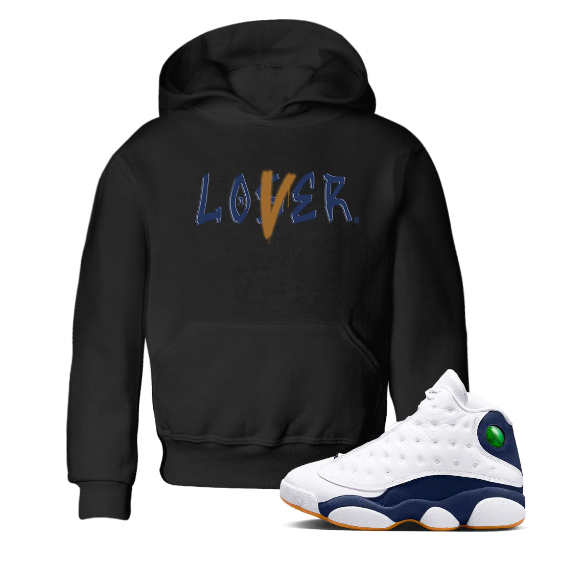Air Jordan 13 Midnight Navy shirts to match jordans Loser Lover sneaker match tees 13 Midnight Navy Drip Gear Zone Youth Baby Black 1 crew neck shirts