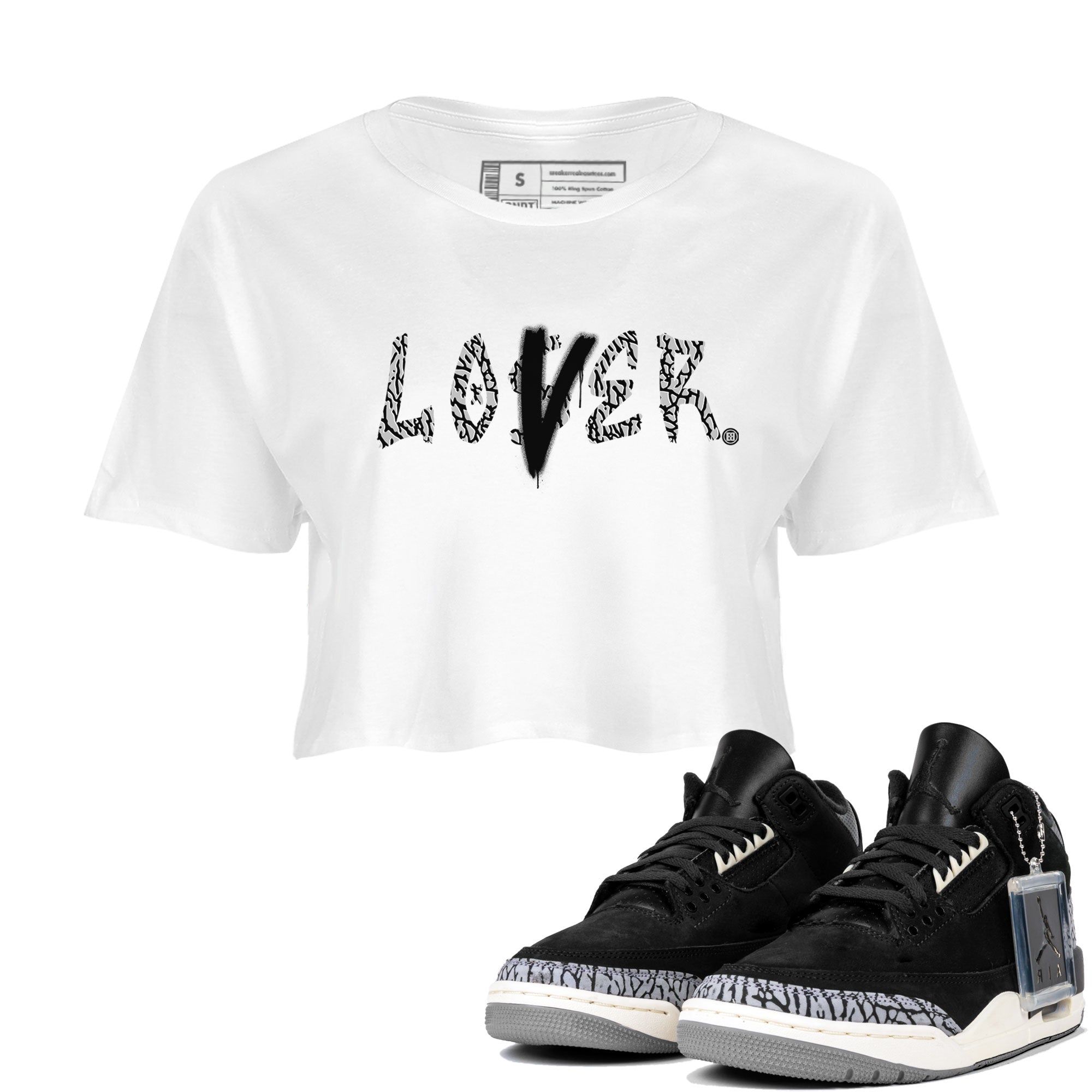 AJ3 Retro Off Noir shirt to match jordans Loser Lover sneaker tees Air Jordan 3 Off Noir Drip Gear Zone Casual Crew Neck T-Shirt White 1 Crop T-Shirt