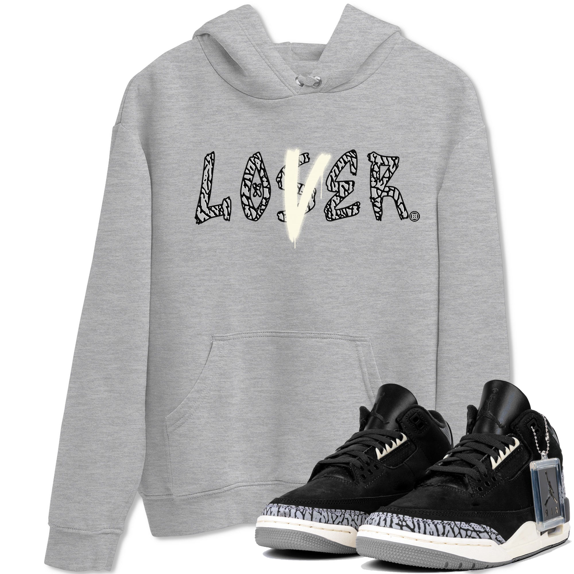 AJ3 Retro Off Noir shirt to match jordans Loser Lover sneaker tees Air Jordan 3 Off Noir Drip Gear Zone Casual Crew Neck T-Shirt Unisex Heather Grey 1 T-Shirt