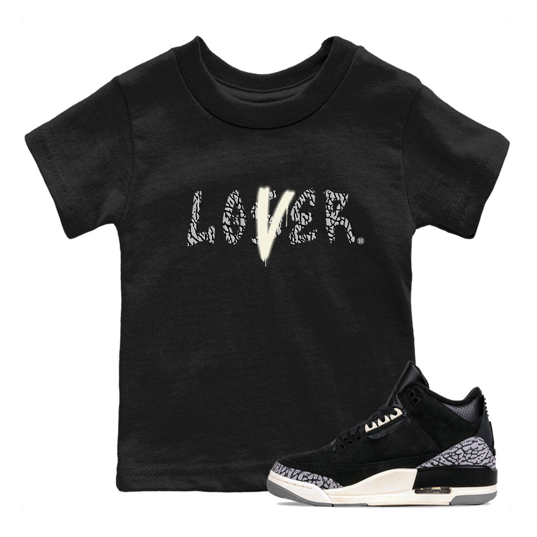 AJ3 Retro Off Noir shirt to match jordans Loser Lover sneaker tees Air Jordan 3 Off Noir Drip Gear Zone Casual Crew Neck T-Shirt Baby Toddler Black 1 T-Shirt