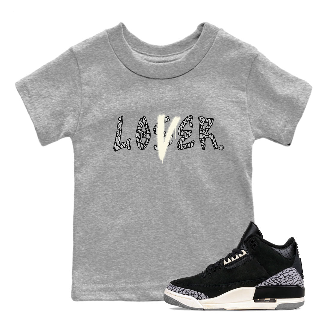 AJ3 Retro Off Noir shirt to match jordans Loser Lover sneaker tees Air Jordan 3 Off Noir Drip Gear Zone Casual Crew Neck T-Shirt Baby Toddler Heather Grey 1 T-Shirt