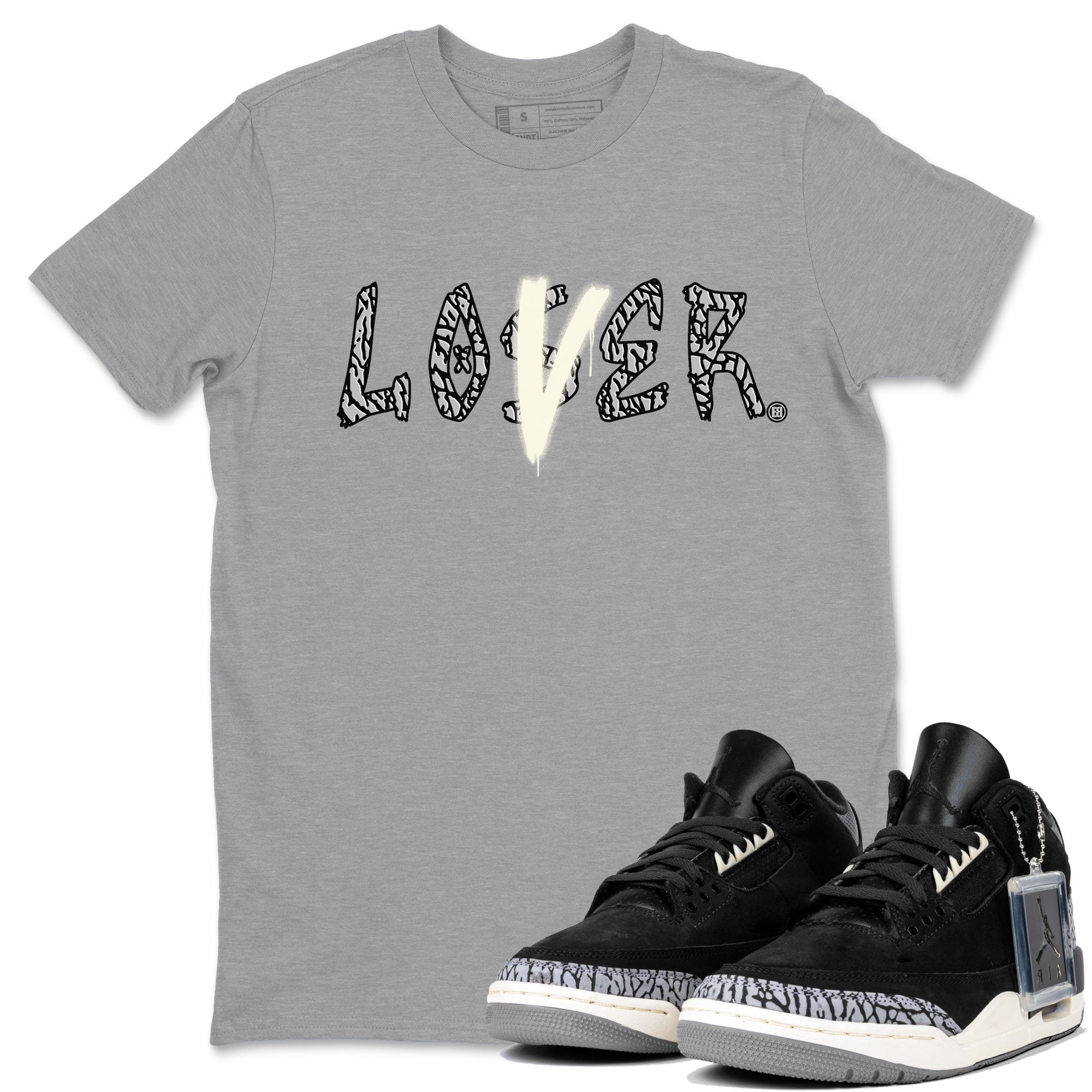 AJ3 Retro Off Noir shirt to match jordans Loser Lover sneaker tees Air Jordan 3 Off Noir Drip Gear Zone Casual Crew Neck T-Shirt Unisex Heather Grey 1 T-Shirt