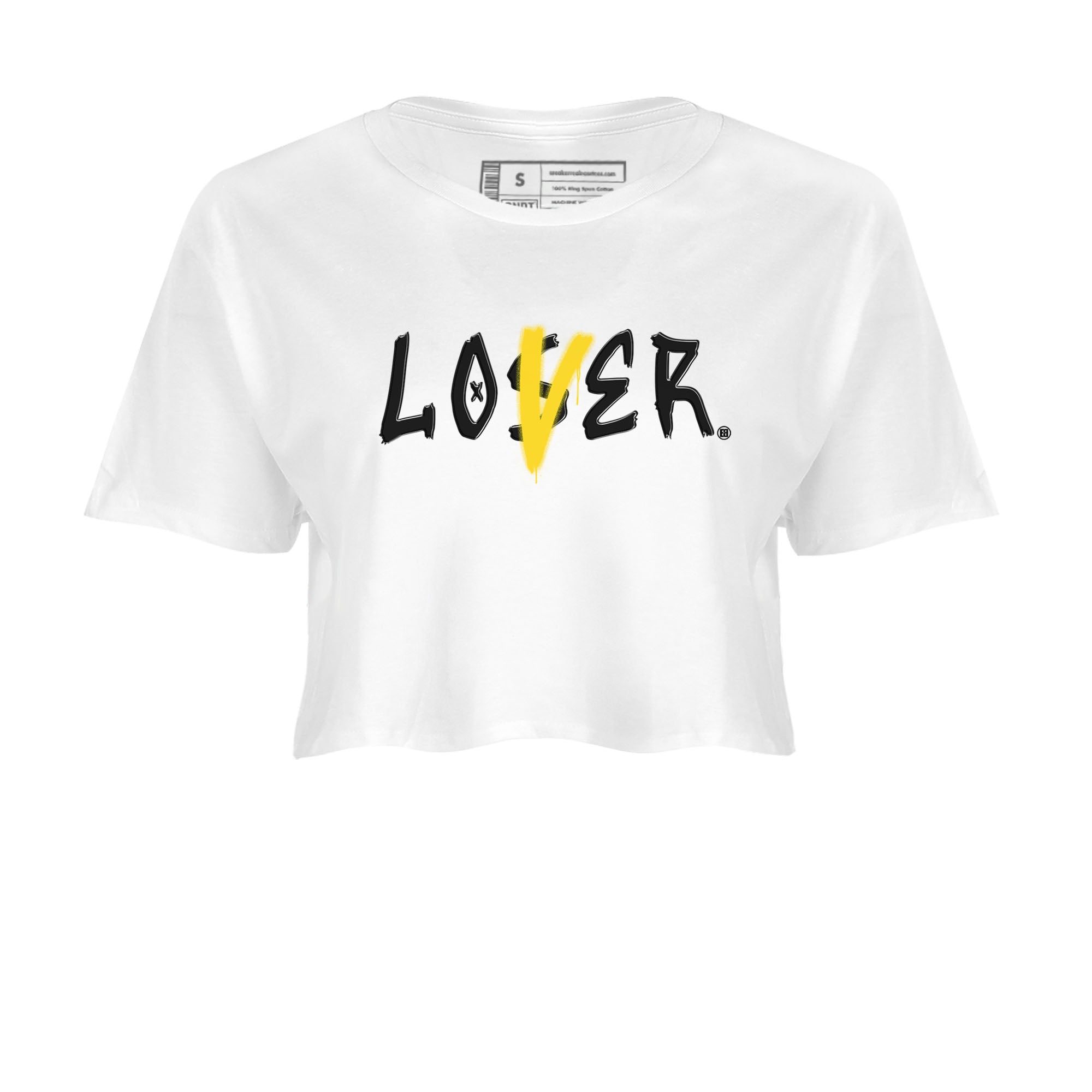 Air Jordan 4 Retro Vivid Sulfur shirt to match jordans Loser Lover sneaker tees 4s Vivid Sulfur Drip Gear Zone White 2 crop length shirt
