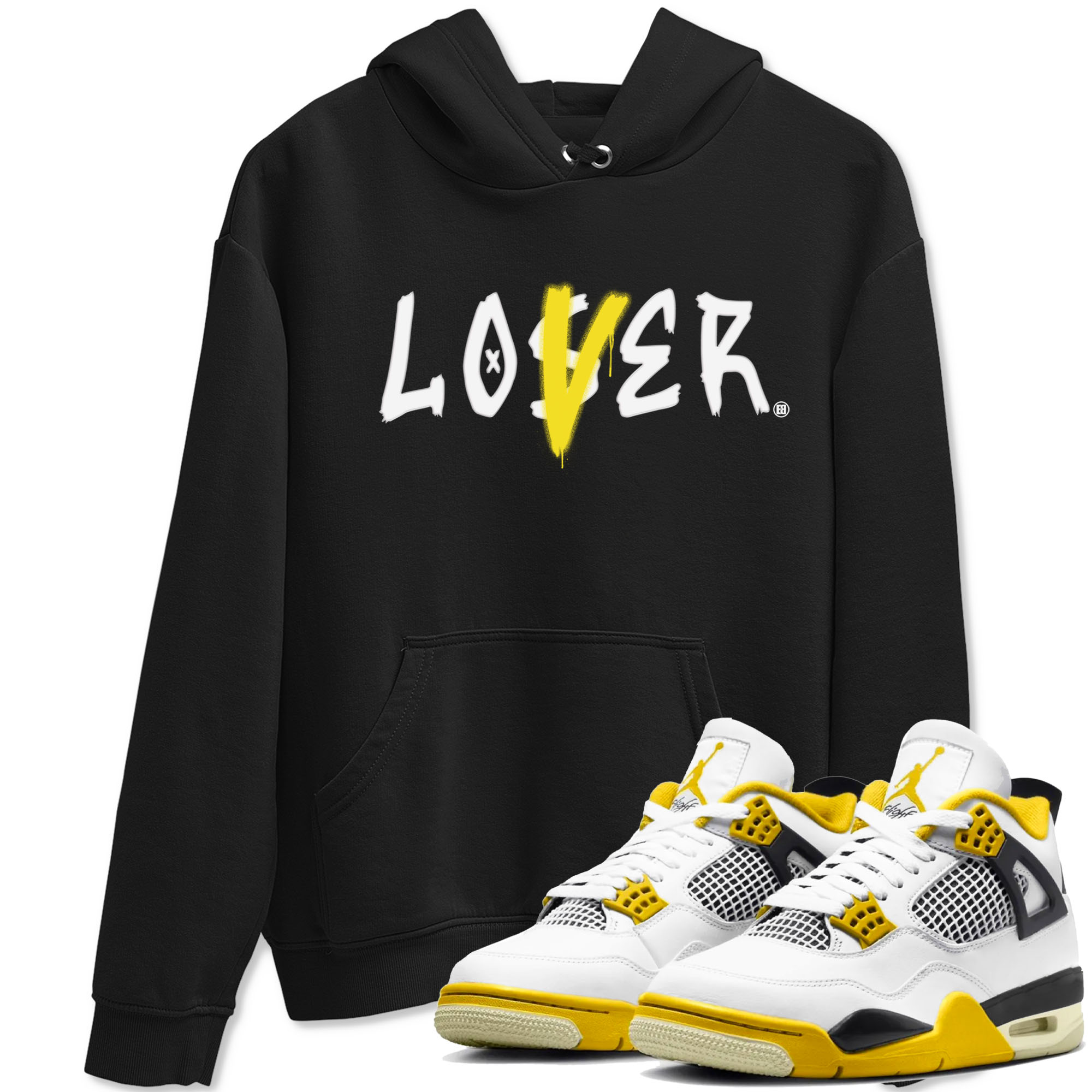 Air Jordan 4 Retro Vivid Sulfur shirt to match jordans Loser Lover sneaker tees 4s Vivid Sulfur Drip Gear Zone unisex cotton Black 1 crew neck shirt