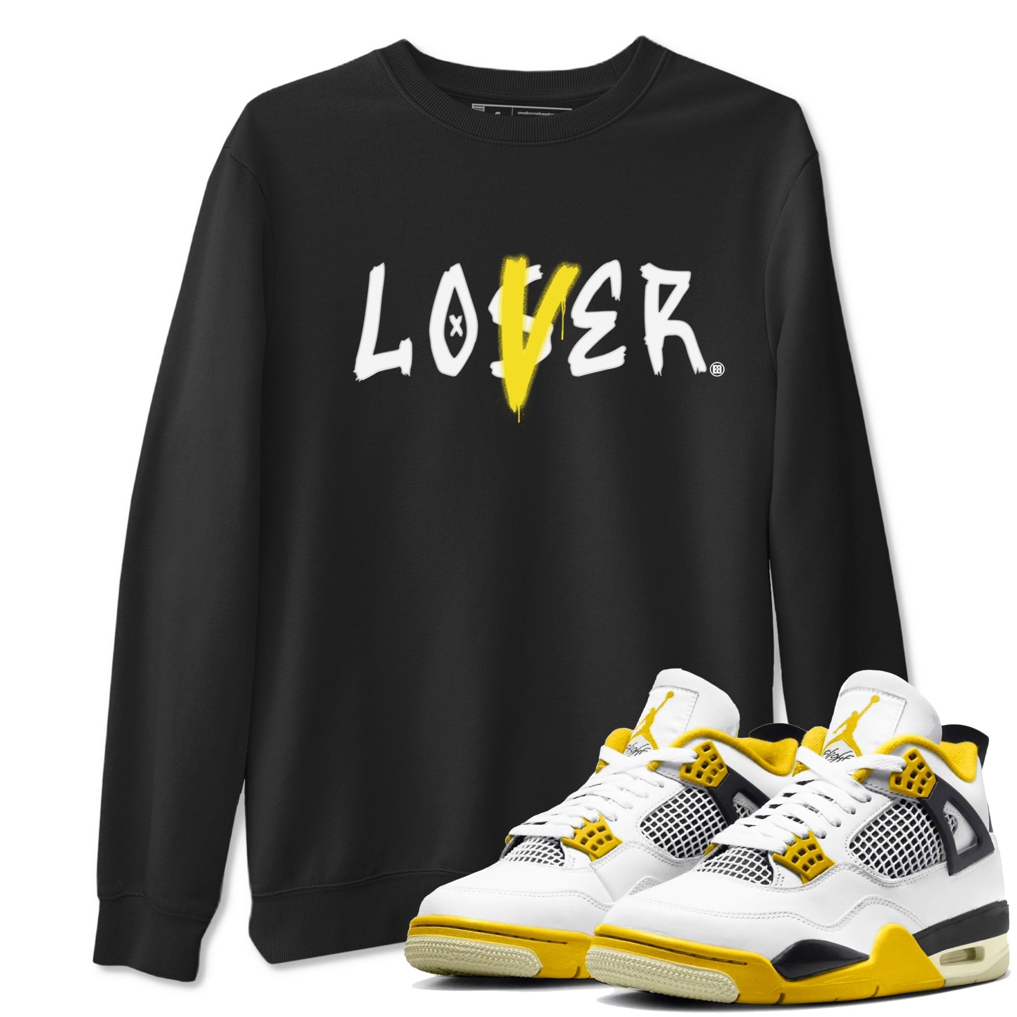 Air Jordan 4 Retro Vivid Sulfur shirt to match jordans Loser Lover sneaker tees 4s Vivid Sulfur Drip Gear Zone unisex cotton Black 1 crew neck shirt