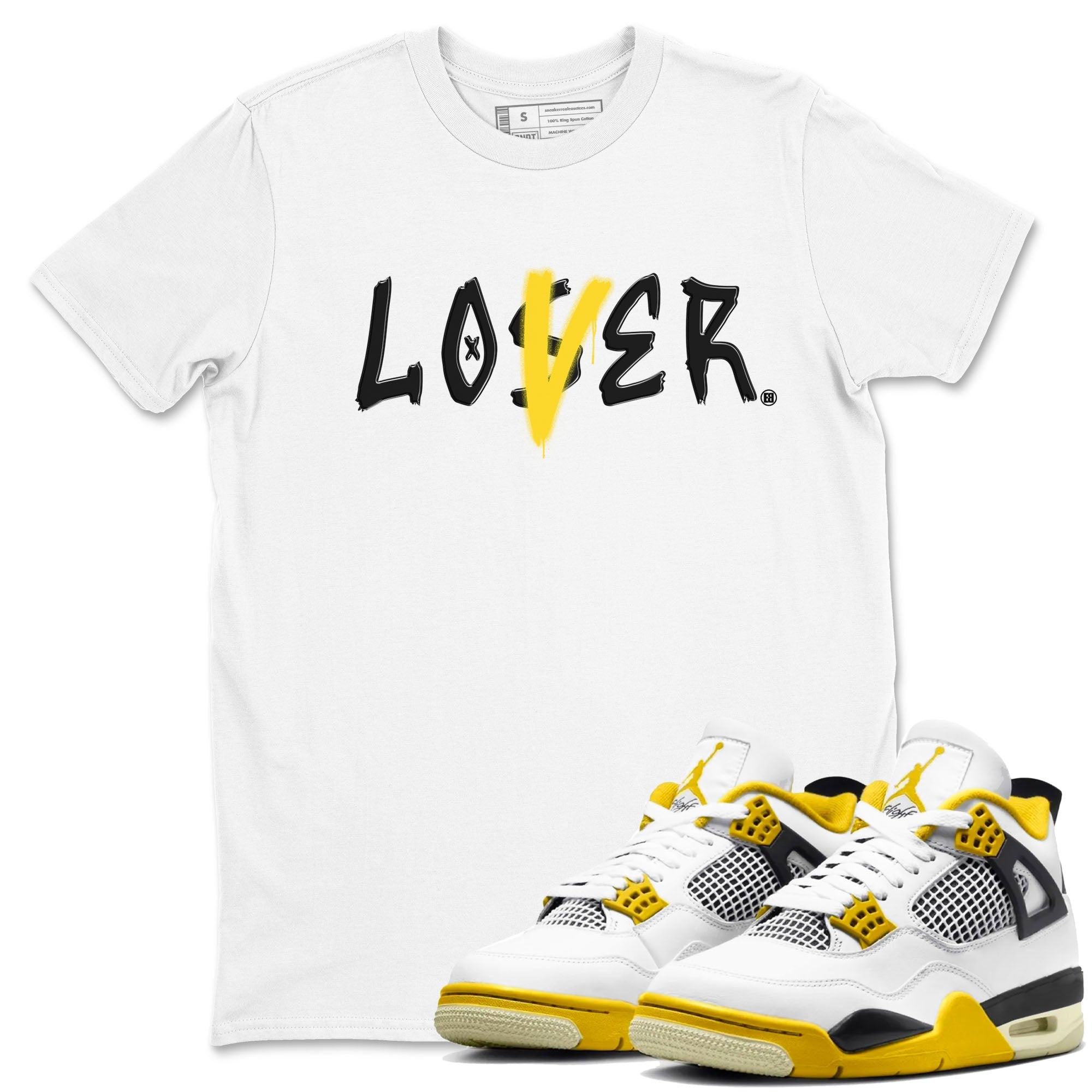 Air Jordan 4 Retro Vivid Sulfur shirt to match jordans Loser Lover sneaker tees 4s Vivid Sulfur Drip Gear Zone unisex cotton White 1 crew neck shirt